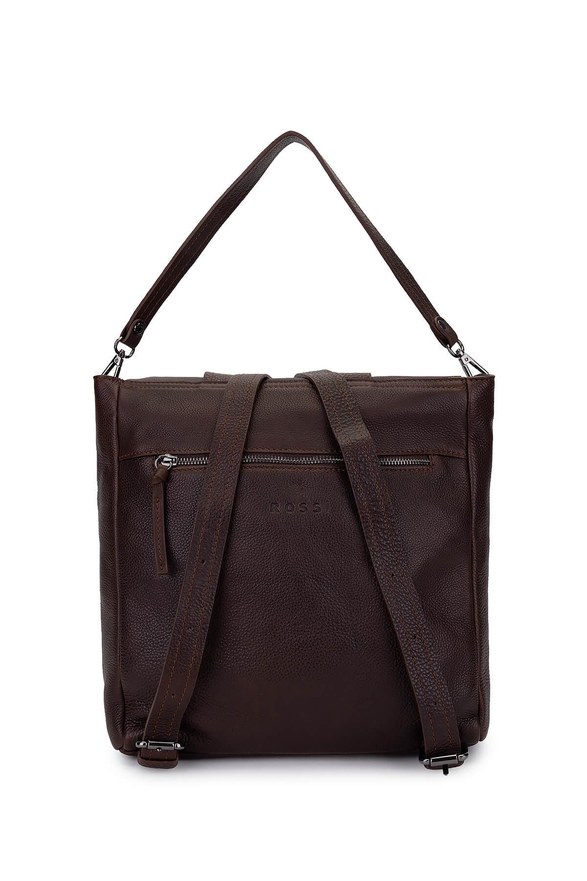 Bruno Rossi Bag Erkek Hakiki Deri Kahverengi Sırt Çantası