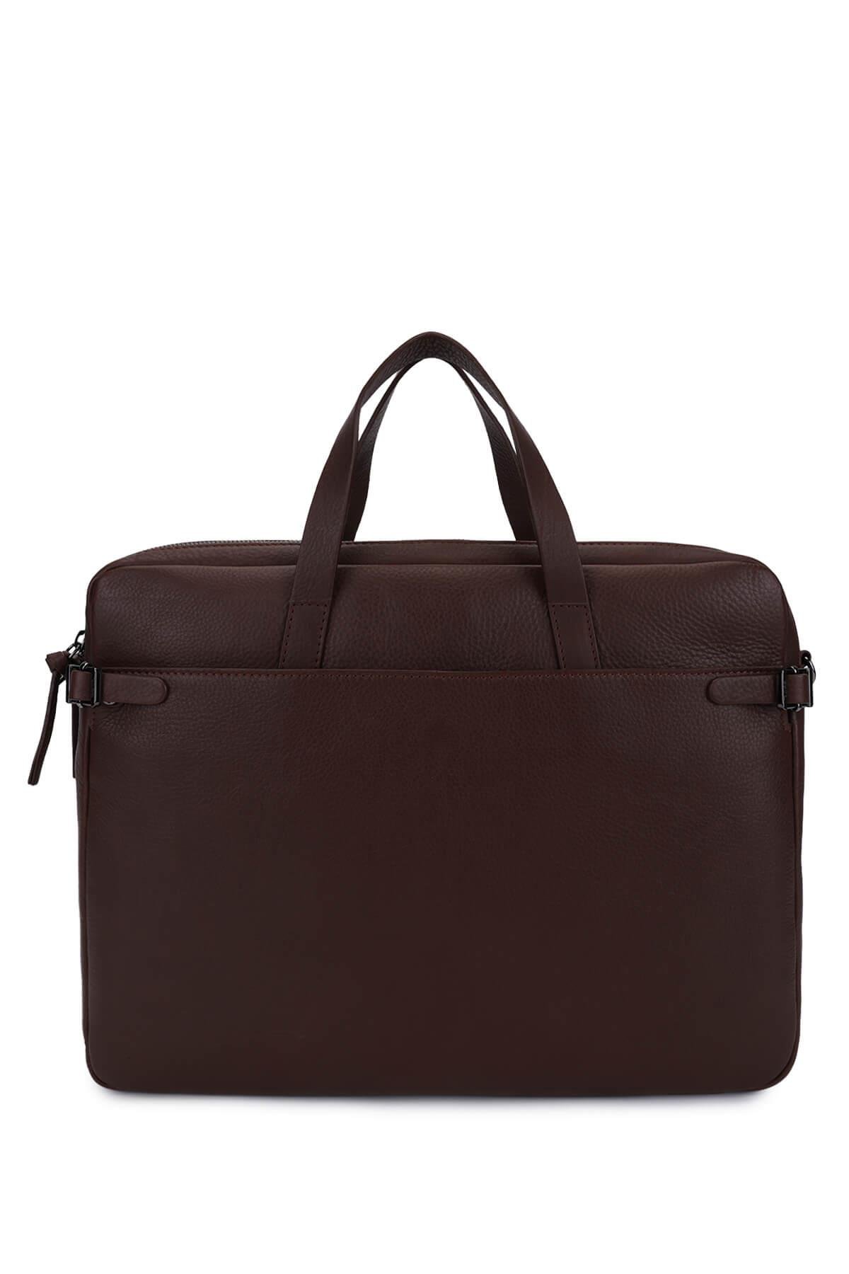 Bruno Rossi Bag Erkek Hakiki Deri Kahverengi Evrak Çantası