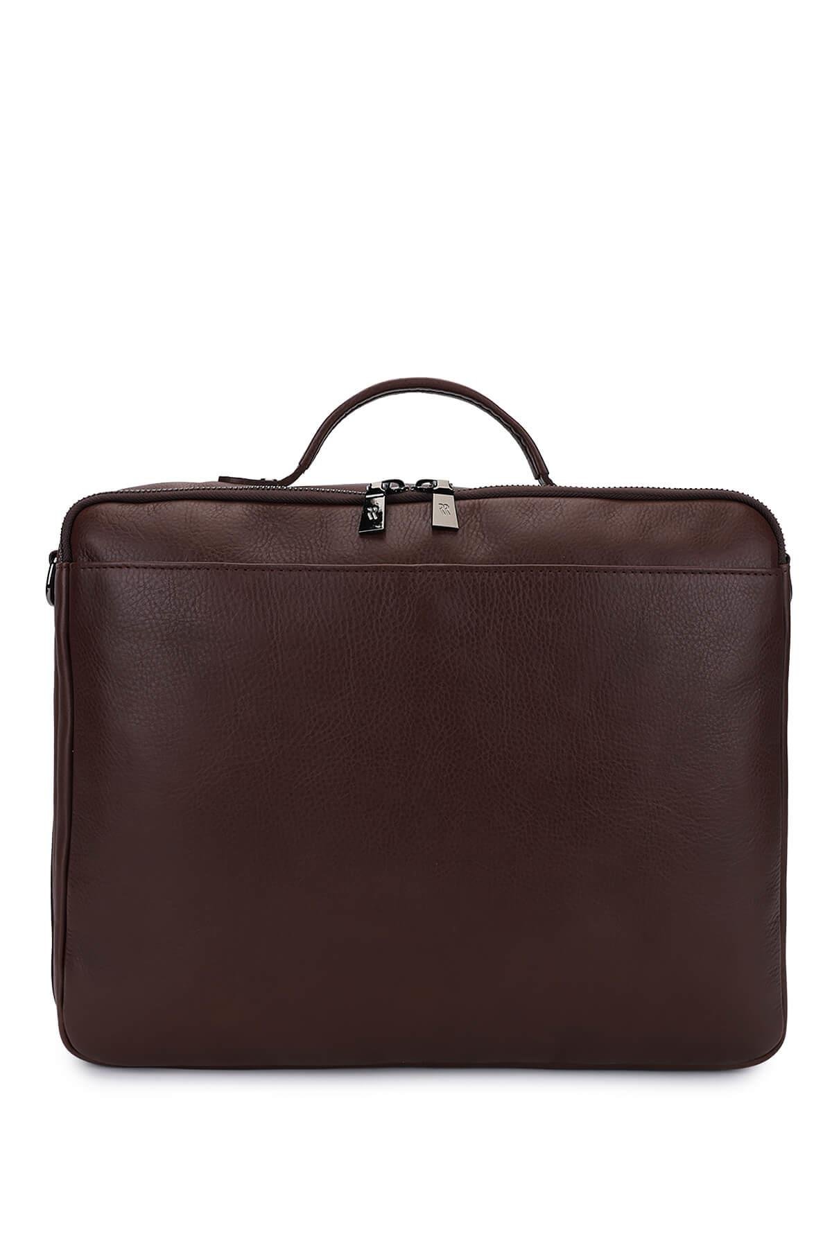 Bruno Rossi Bag Erkek Hakiki Deri Kahverengi Evrak Çantası