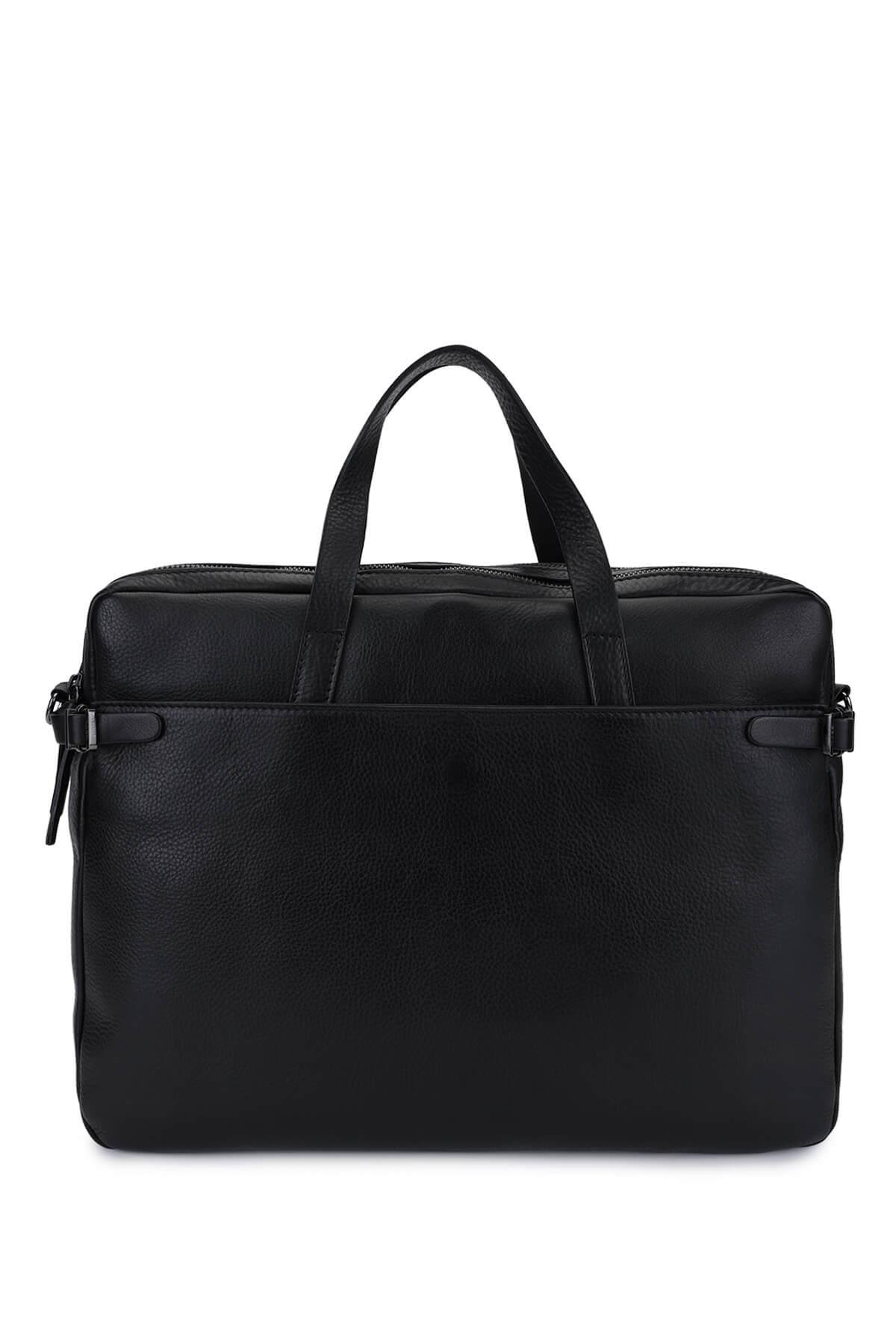 Bruno Rossi Bag Erkek Hakiki Deri Siyah Evrak Çantası