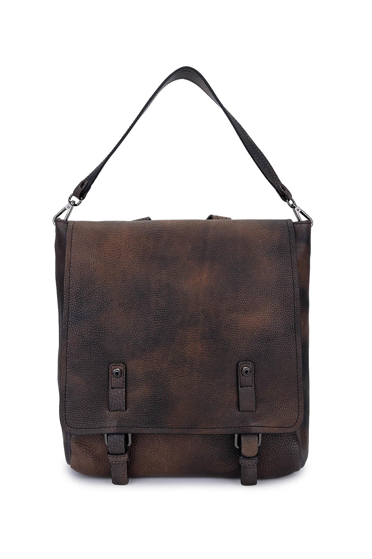 Bruno Rossi Bag Erkek Hakiki Deri Taupe Sırt Çantası