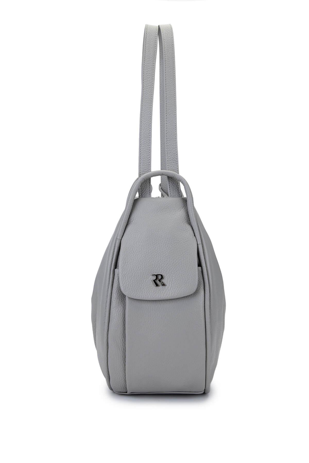 Bruno Rossi Bag Kadın Hakiki Deri Buz Beyazı Sırt & Omuz Çantası