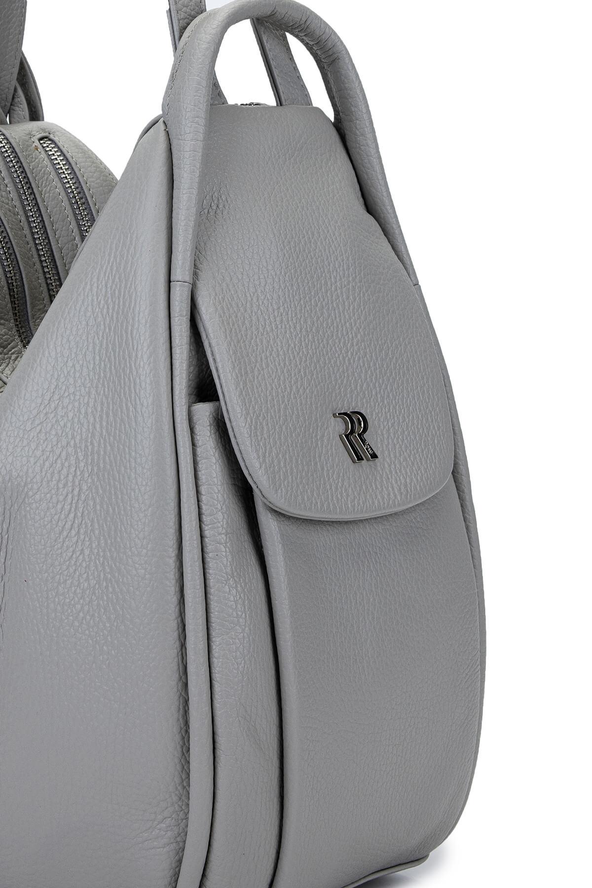 Bruno Rossi Bag Kadın Hakiki Deri Buz Beyazı Sırt & Omuz Çantası