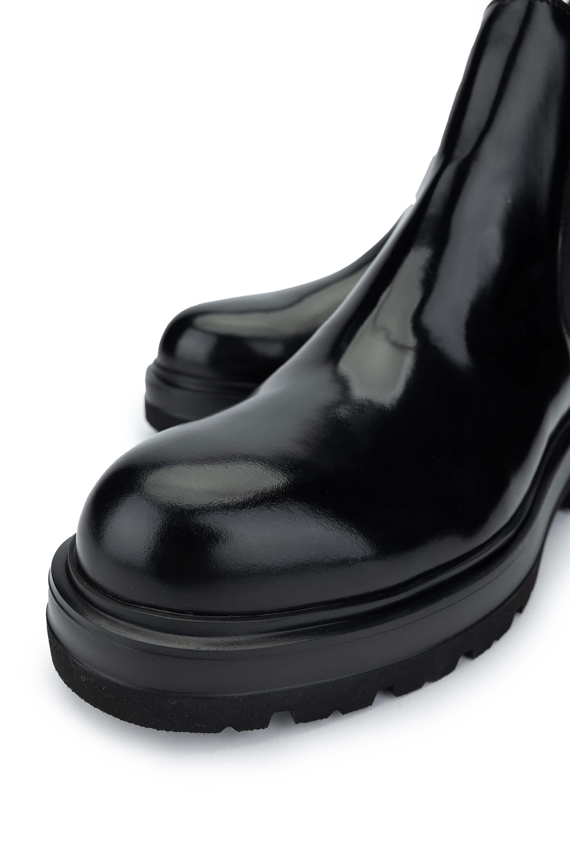 CALLAGHAN Erkek Hakiki Deri Siyah Casual Bot