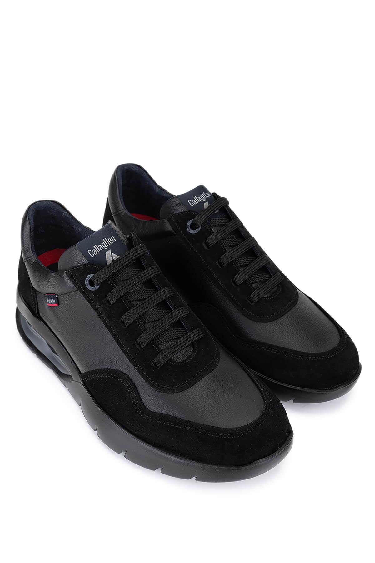 Callaghan Erkek Hakiki Deri Siyah Sneakers & Spor Ayakkabı