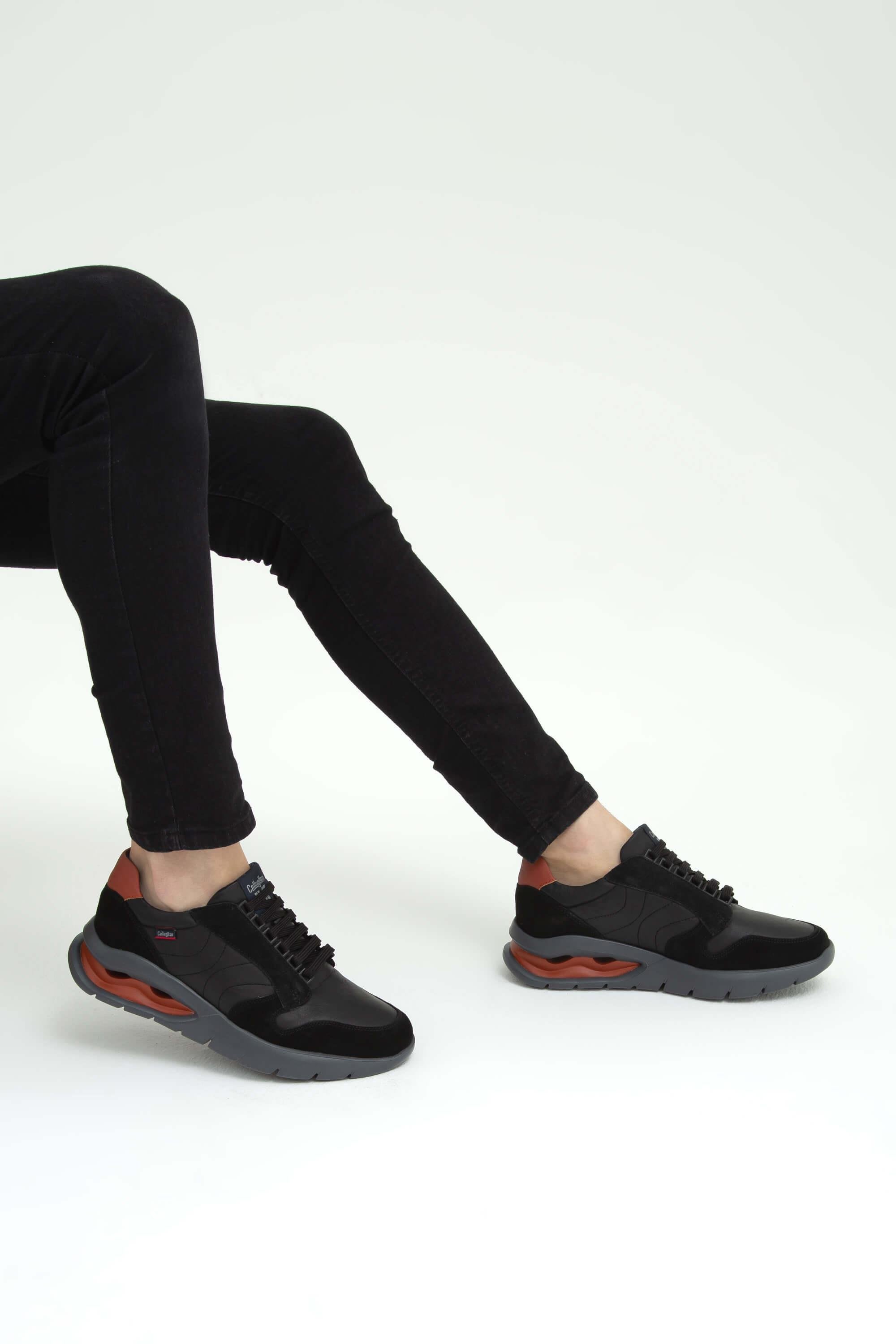 CALLAGHAN Erkek Hakiki Deri Siyah Sneakers & Spor Ayakkabı