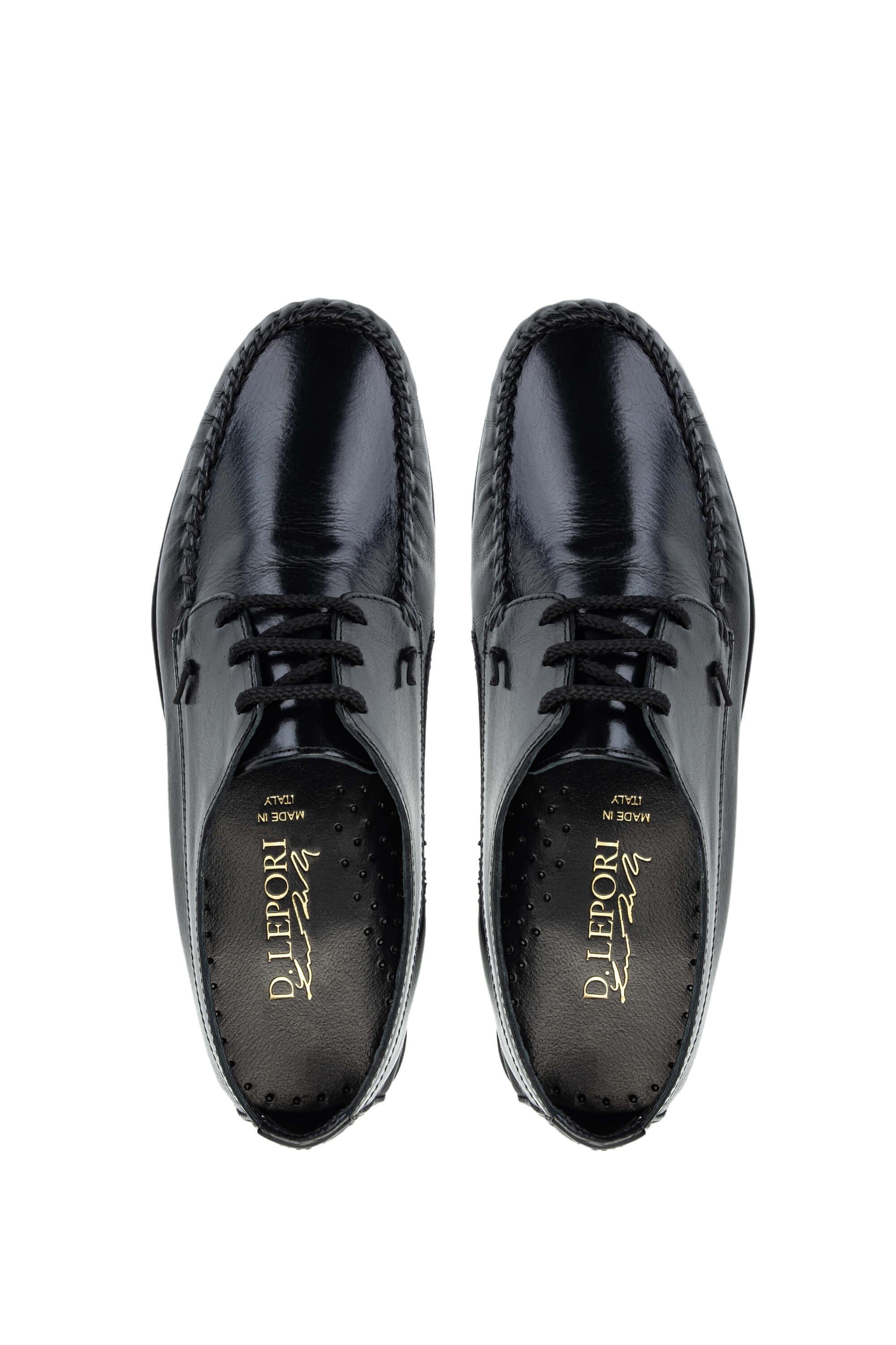 D.LEPORI Erkek Hakiki Deri Siyah Casual Ayakkabı