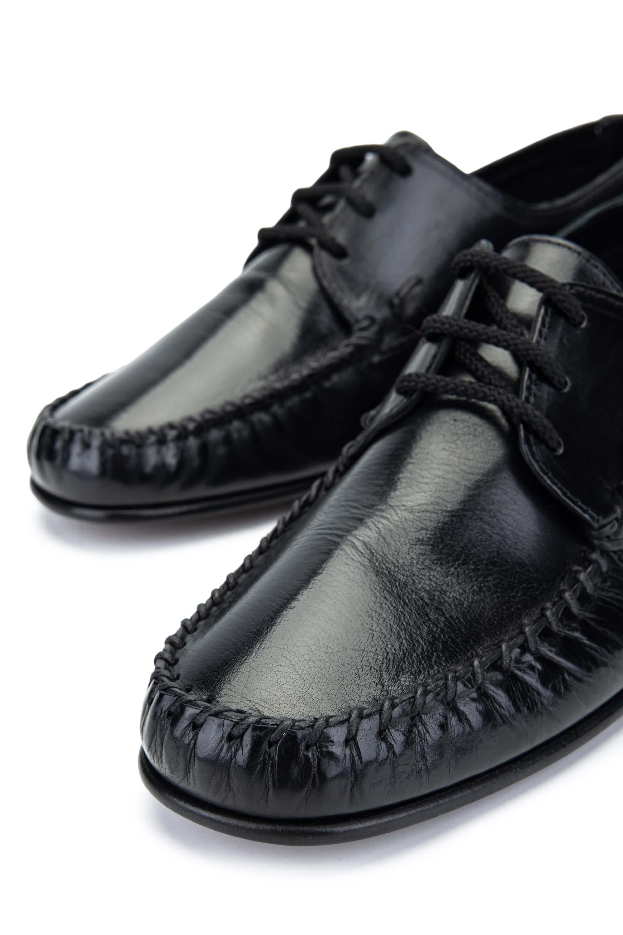 D.LEPORI Erkek Hakiki Deri Siyah Casual Ayakkabı