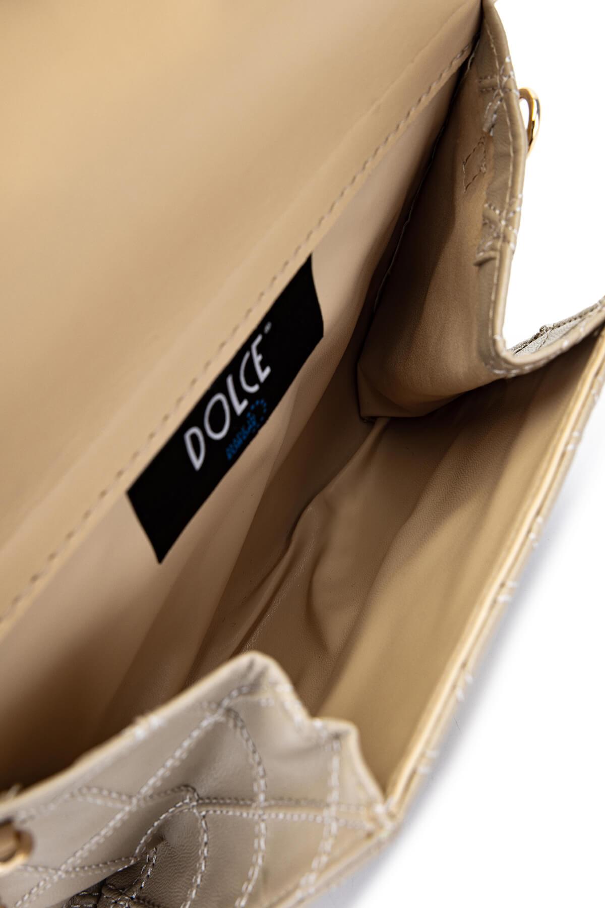 DOLCE Kadın Vegan Bej Kap Postacı Çanta