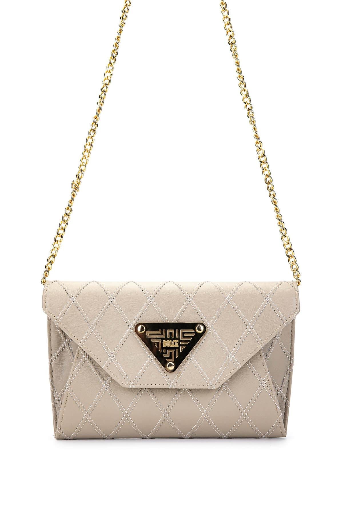 DOLCE Kadın Vegan Bej Kap Postacı Çanta