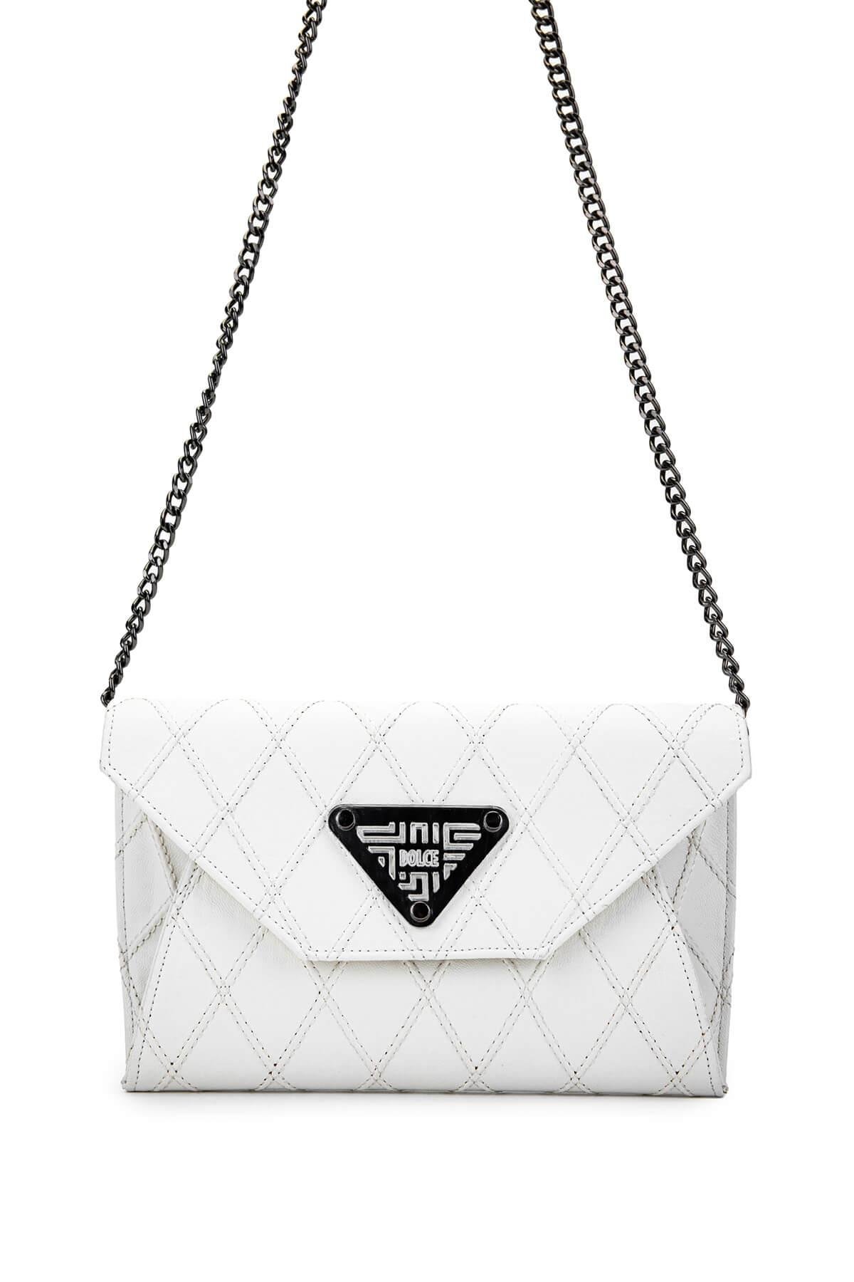 DOLCE Kadın Vegan Beyaz Kap Postacı Çanta