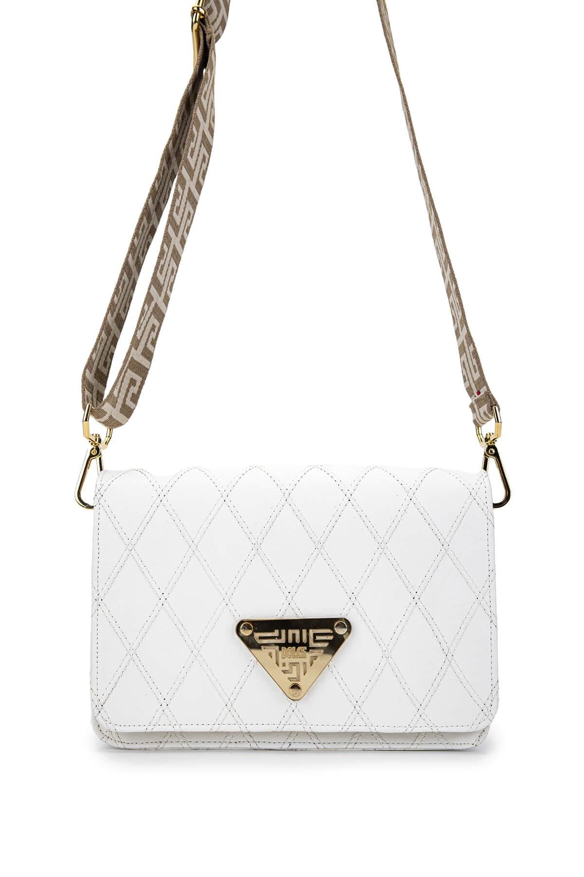 DOLCE Kadın Vegan Beyaz Kap Postacı Çanta