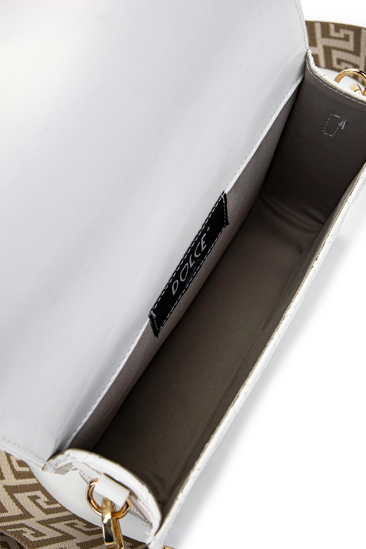 DOLCE Kadın Vegan Beyaz Kap Postacı Çanta