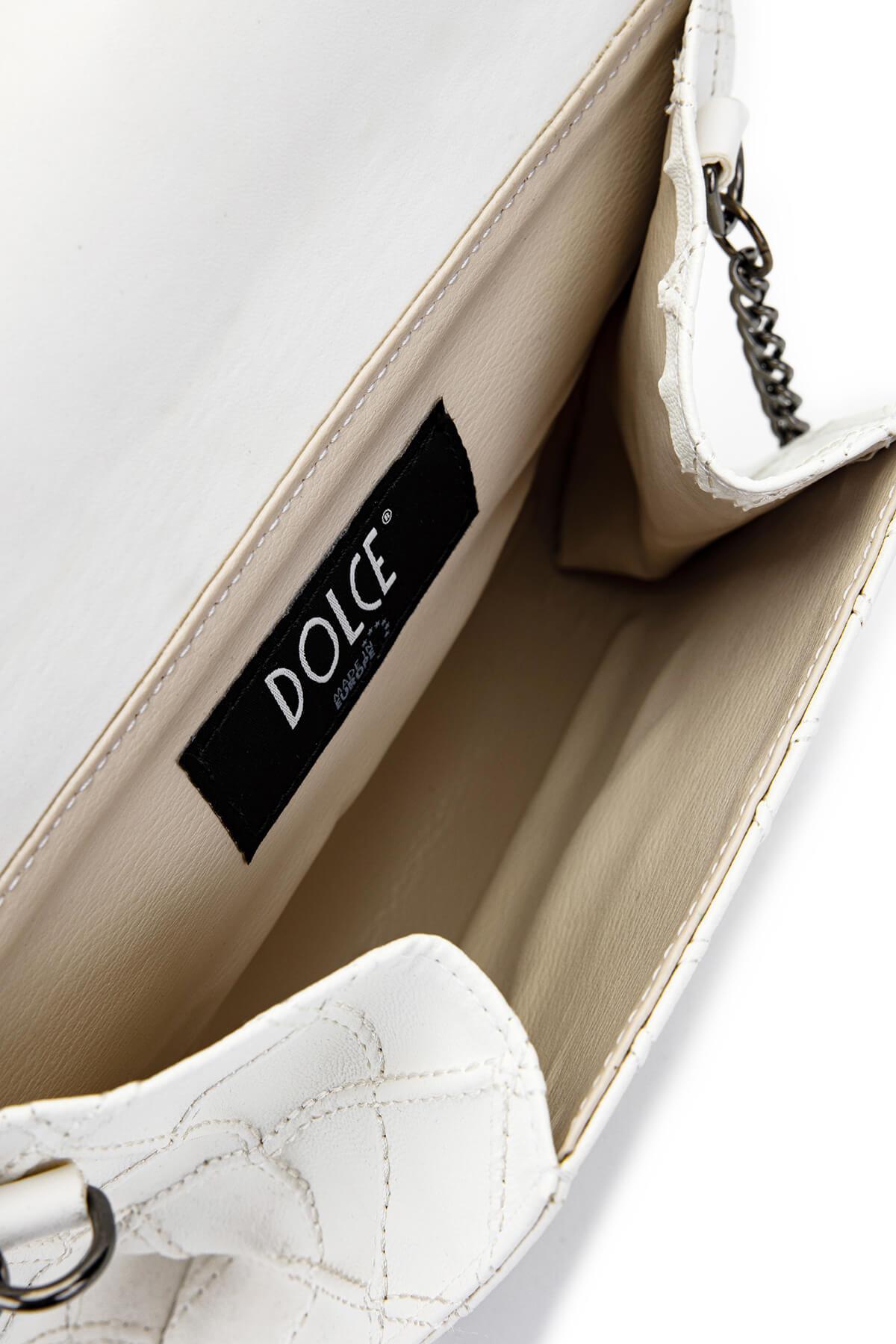 DOLCE Kadın Vegan Beyaz Kap Postacı Çanta