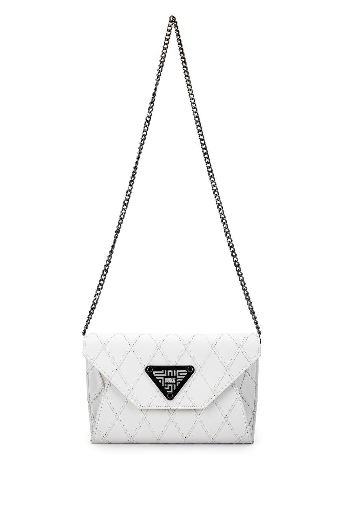 DOLCE Kadın Vegan Beyaz Kap Postacı Çanta