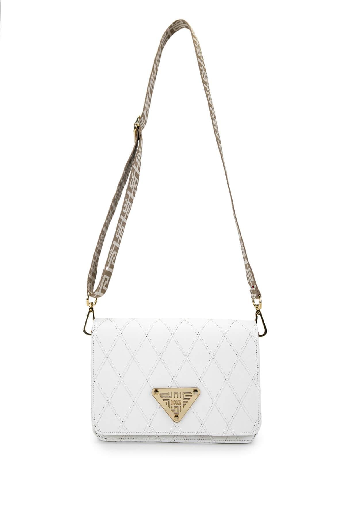 DOLCE Kadın Vegan Beyaz Kap Postacı Çanta