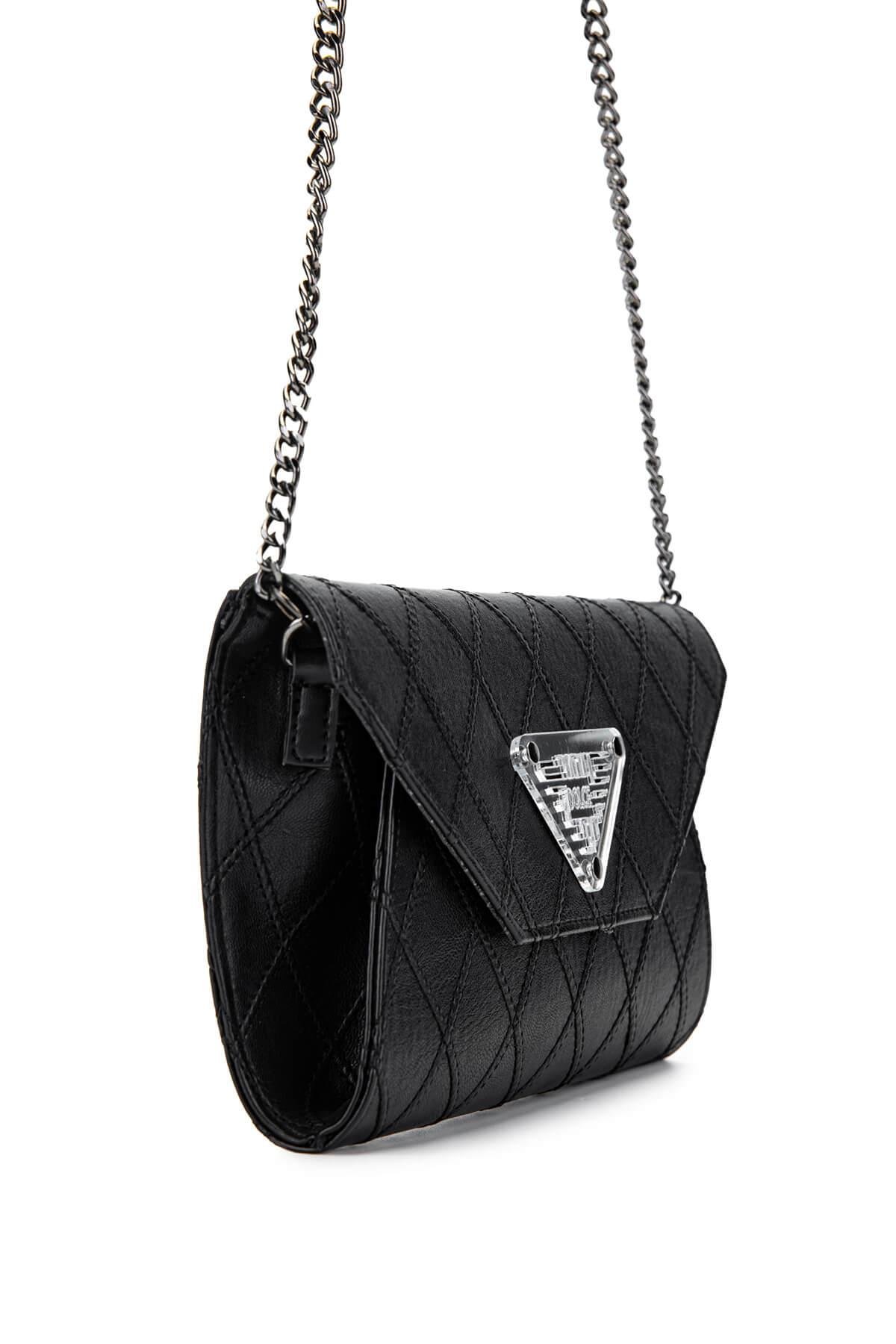 DOLCE Kadın Vegan Siyah Kap Postacı Çanta