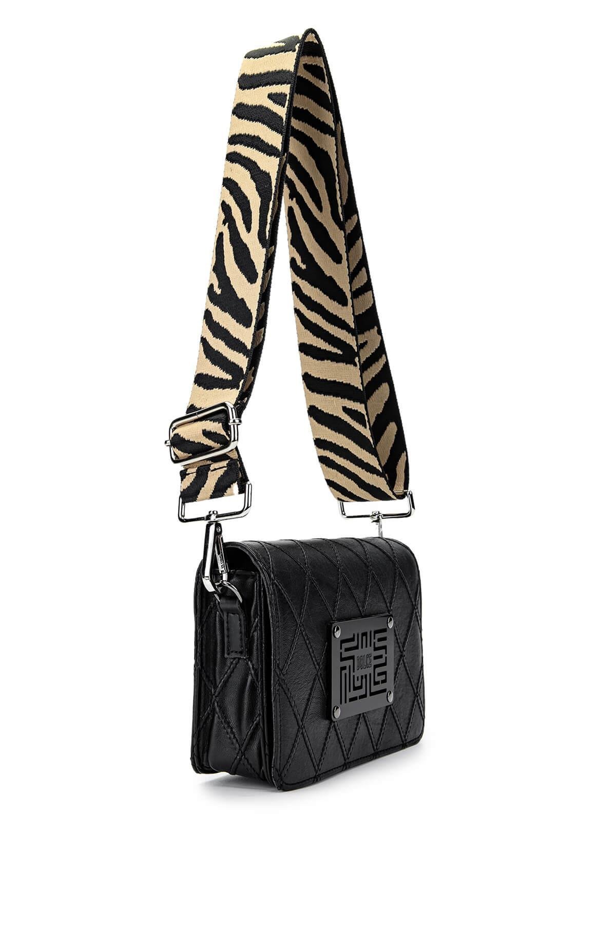 DOLCE Kadın Vegan Siyah Kap Postacı Çanta