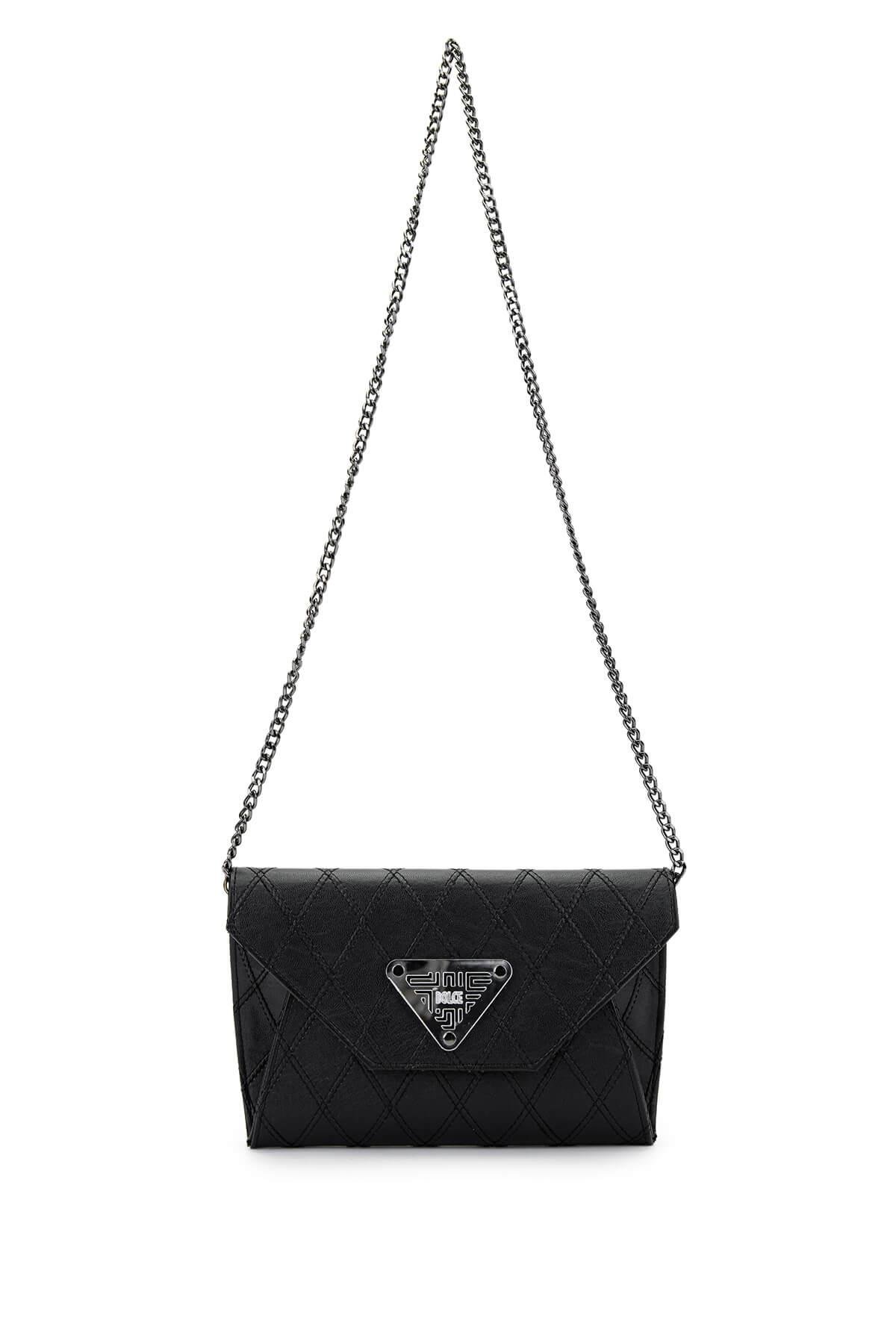 DOLCE Kadın Vegan Siyah Kap Postacı Çanta