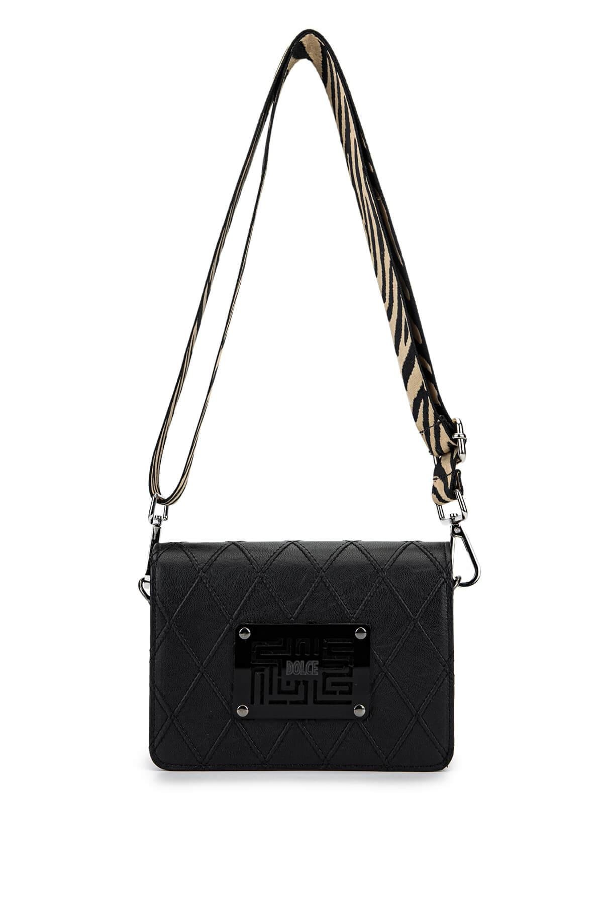 DOLCE Kadın Vegan Siyah Kap Postacı Çanta