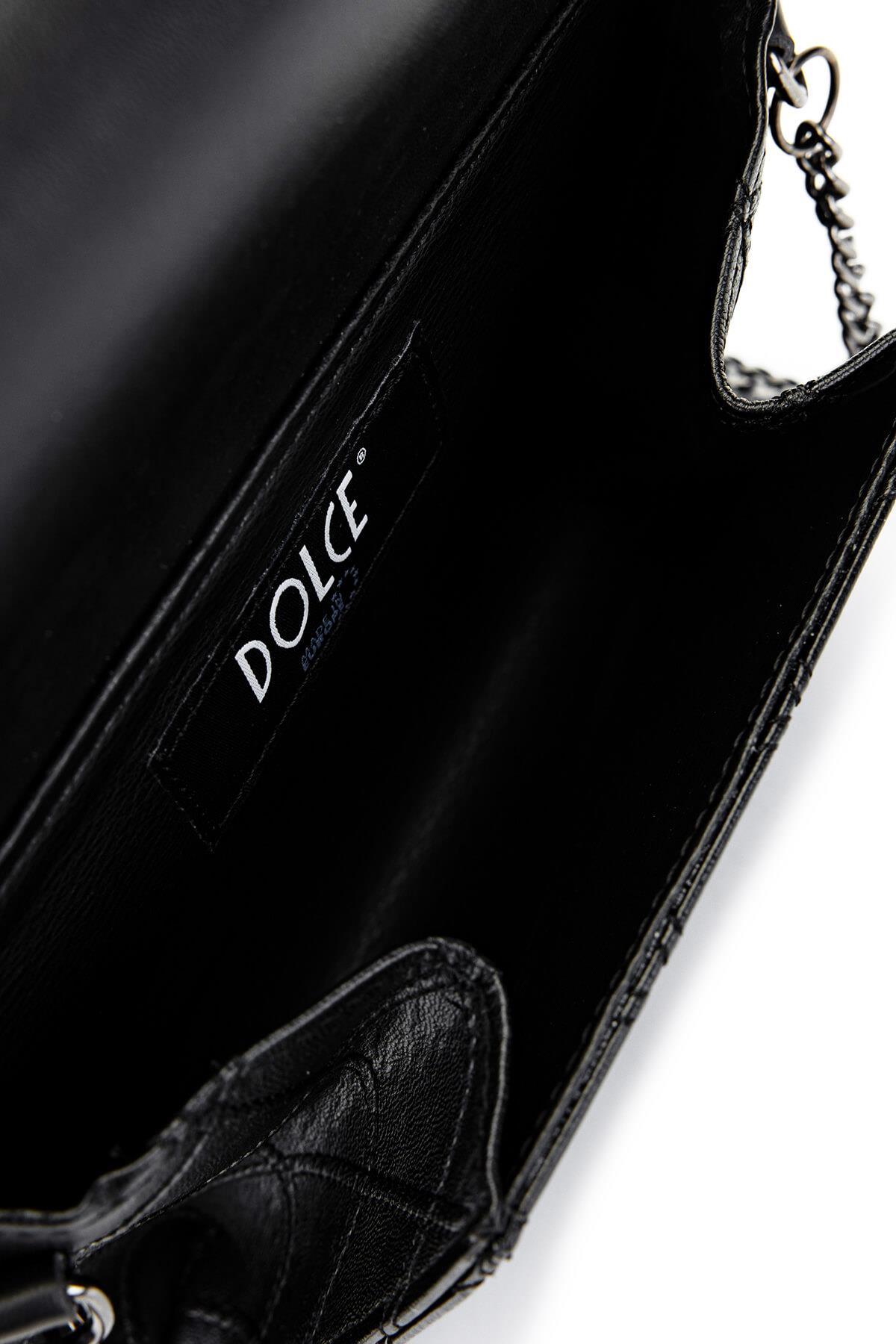 DOLCE Kadın Vegan Siyah Kap Postacı Çanta