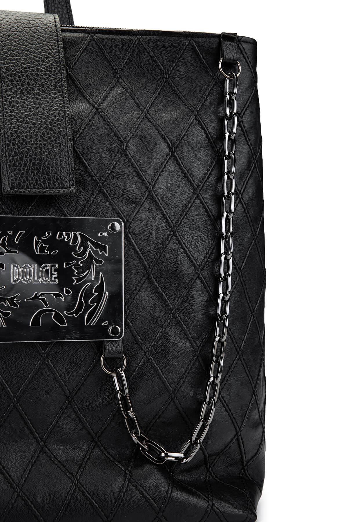 DOLCE Kadın Vegan Siyah Kap Sırt Çantası