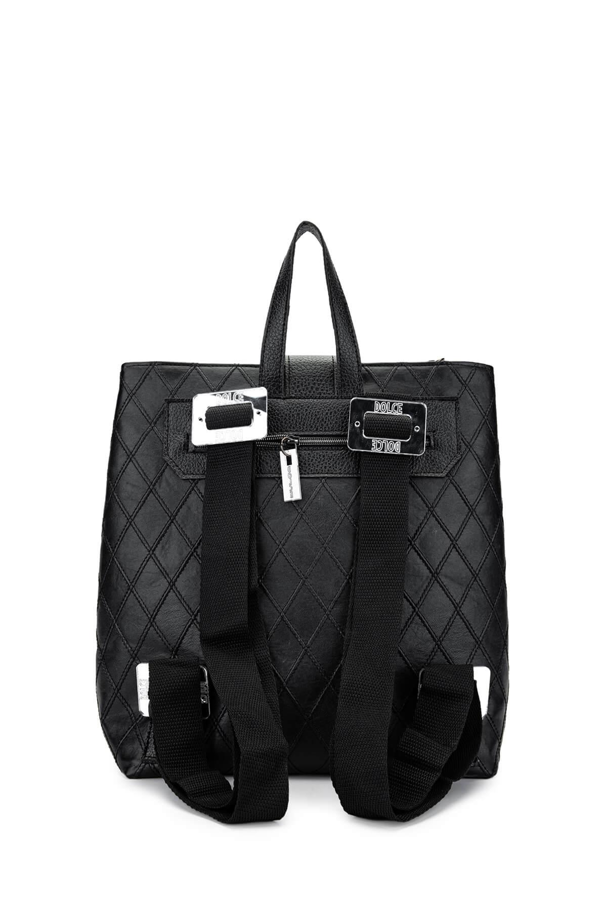 DOLCE Kadın Vegan Siyah Kap Sırt Çantası