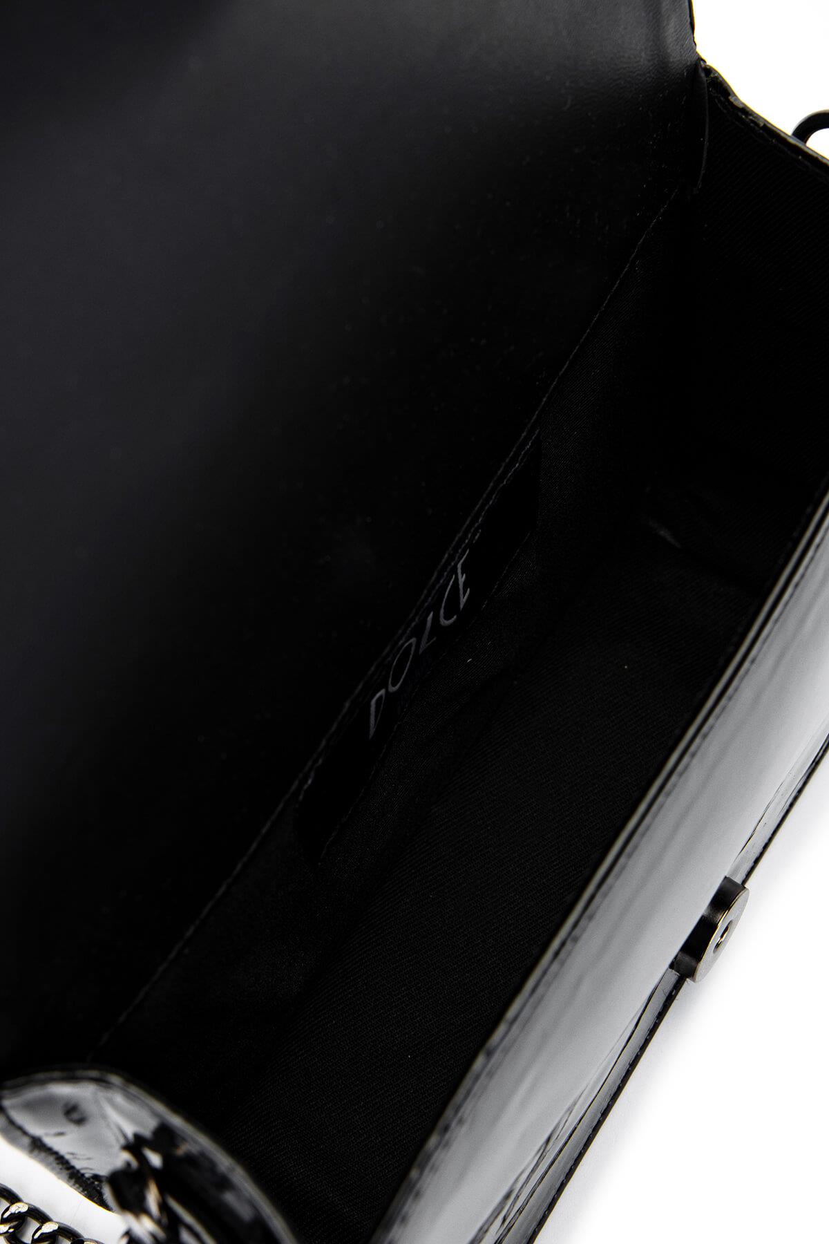 DOLCE Kadın Vegan Siyah Rugan Postacı Çanta