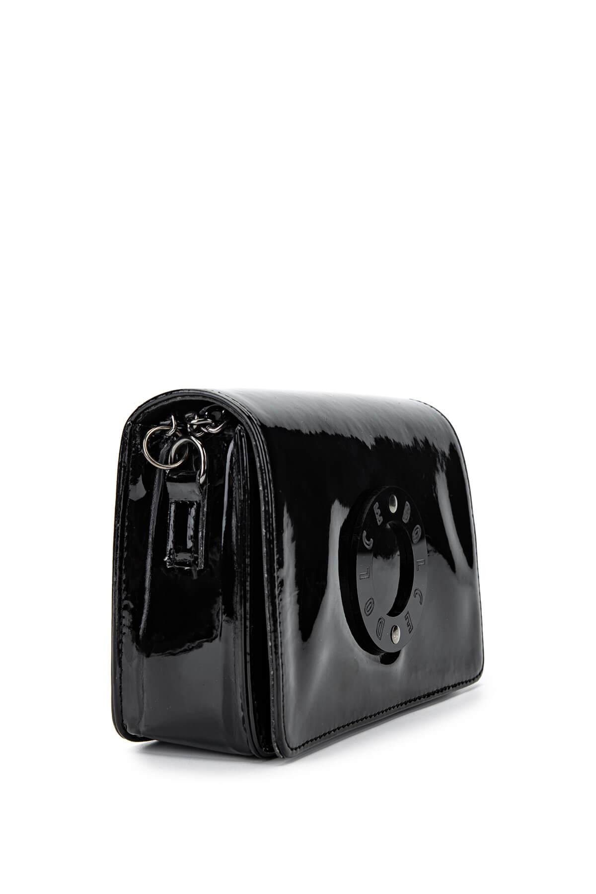 DOLCE Kadın Vegan Siyah Rugan Postacı Çanta