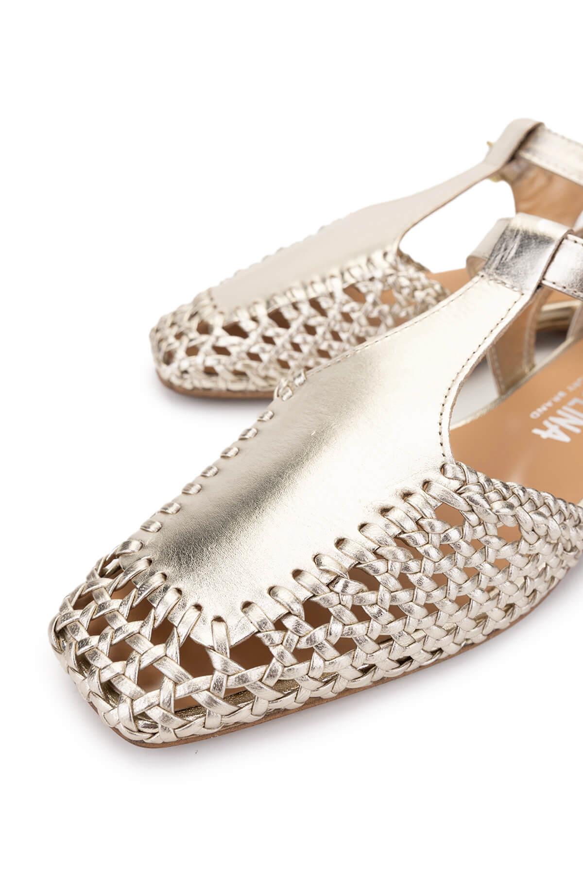 DONNA CAROLINA Kadın Hakiki Deri Dore Babet Ayakkabı