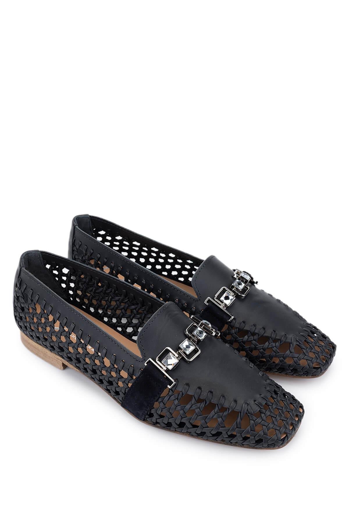 DONNA CAROLINA Kadın Hakiki Deri Lacivert Loafer Ayakkabı