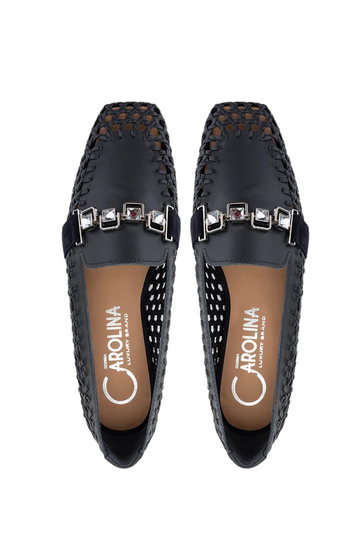 DONNA CAROLINA Kadın Hakiki Deri Lacivert Loafer Ayakkabı
