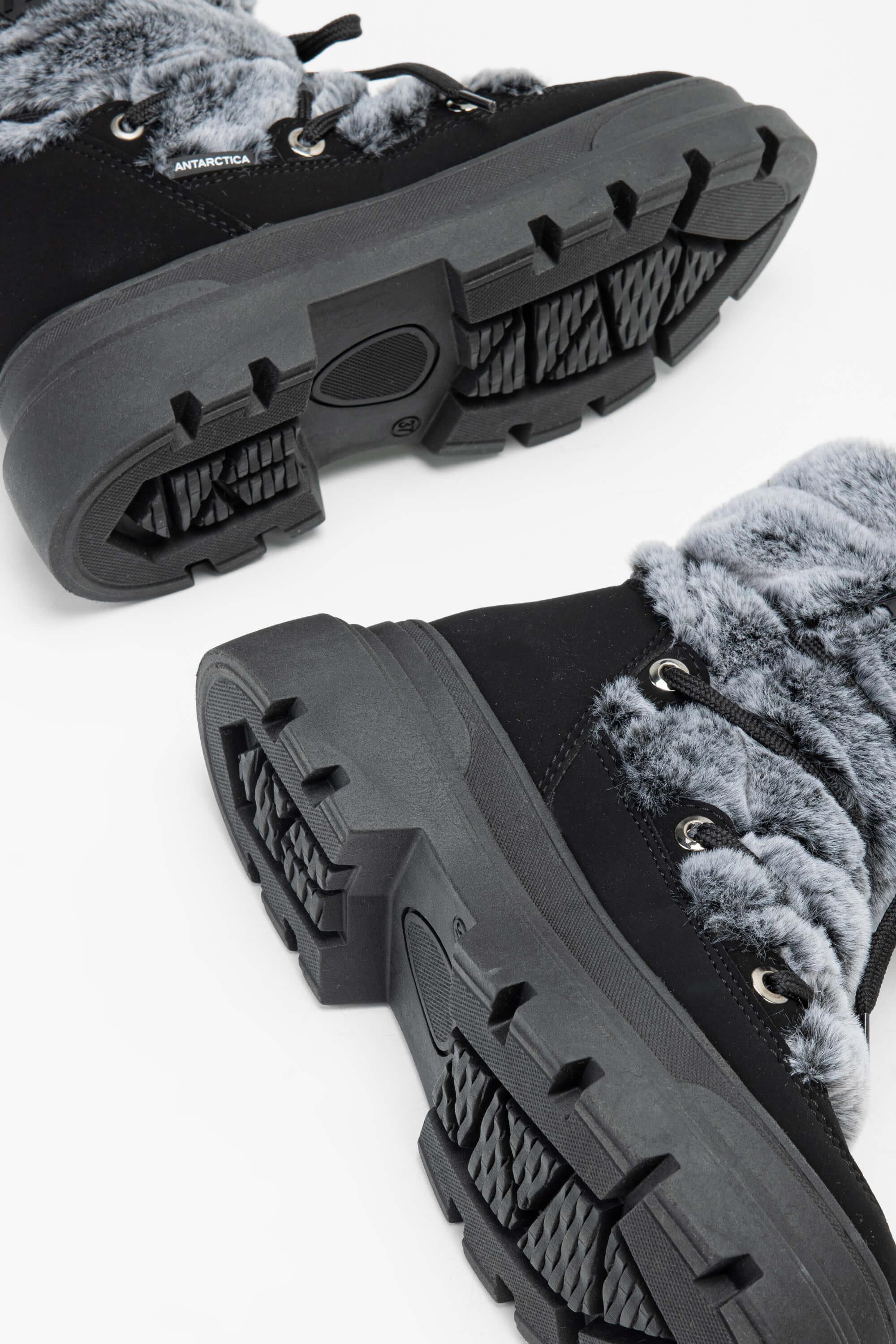 EFFETRE Kadın DERI/KURK Gri Melanj Kar Botu