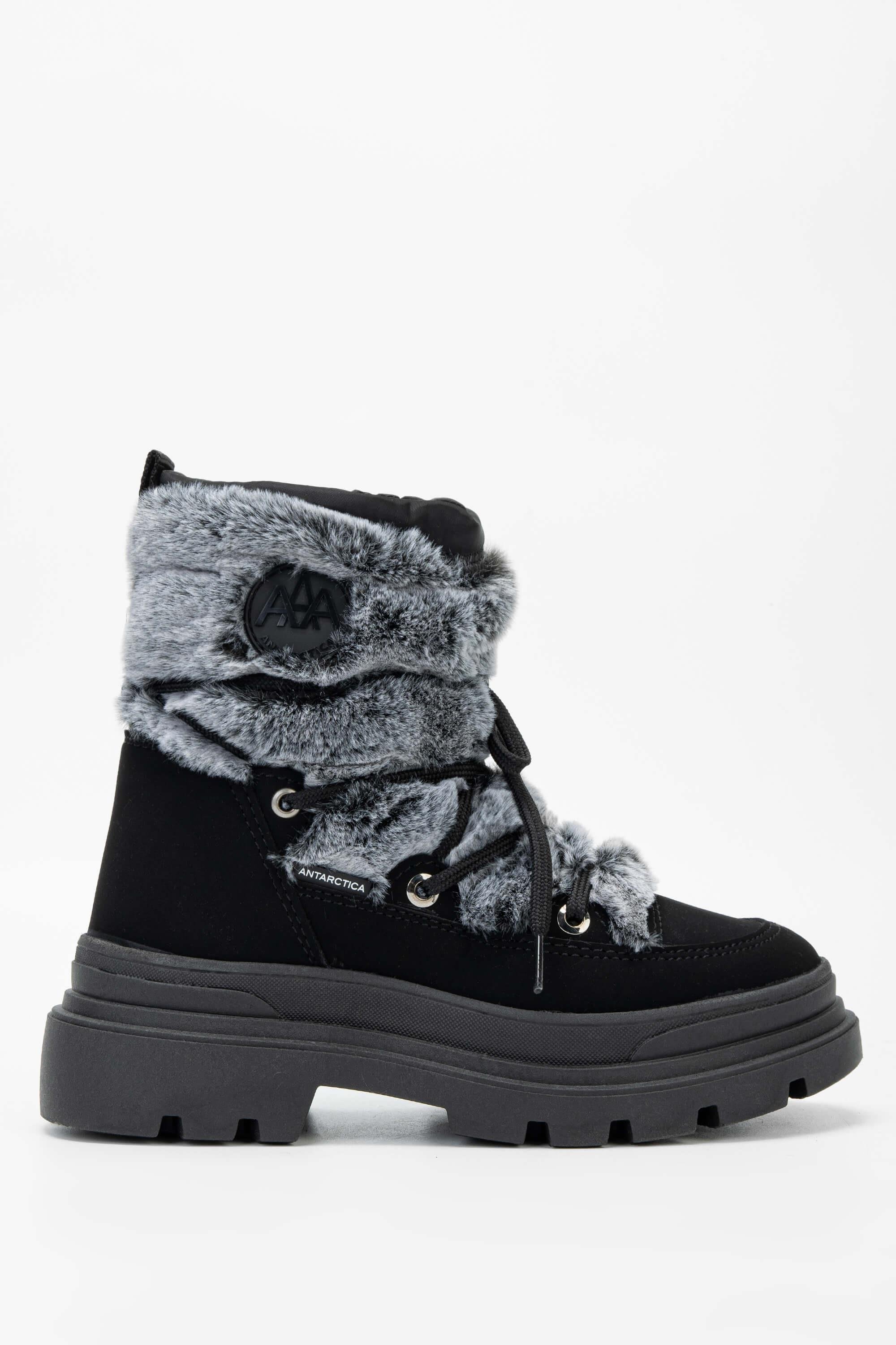 EFFETRE Kadın DERI/KURK Gri Melanj Kar Botu