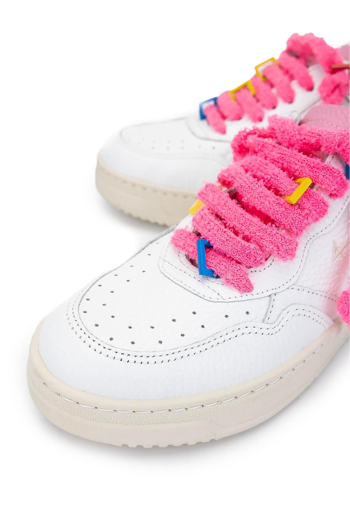 Fourline Kadın Hakiki Deri Beyaz/Pembe Sneakers & Spor Ayakkabı