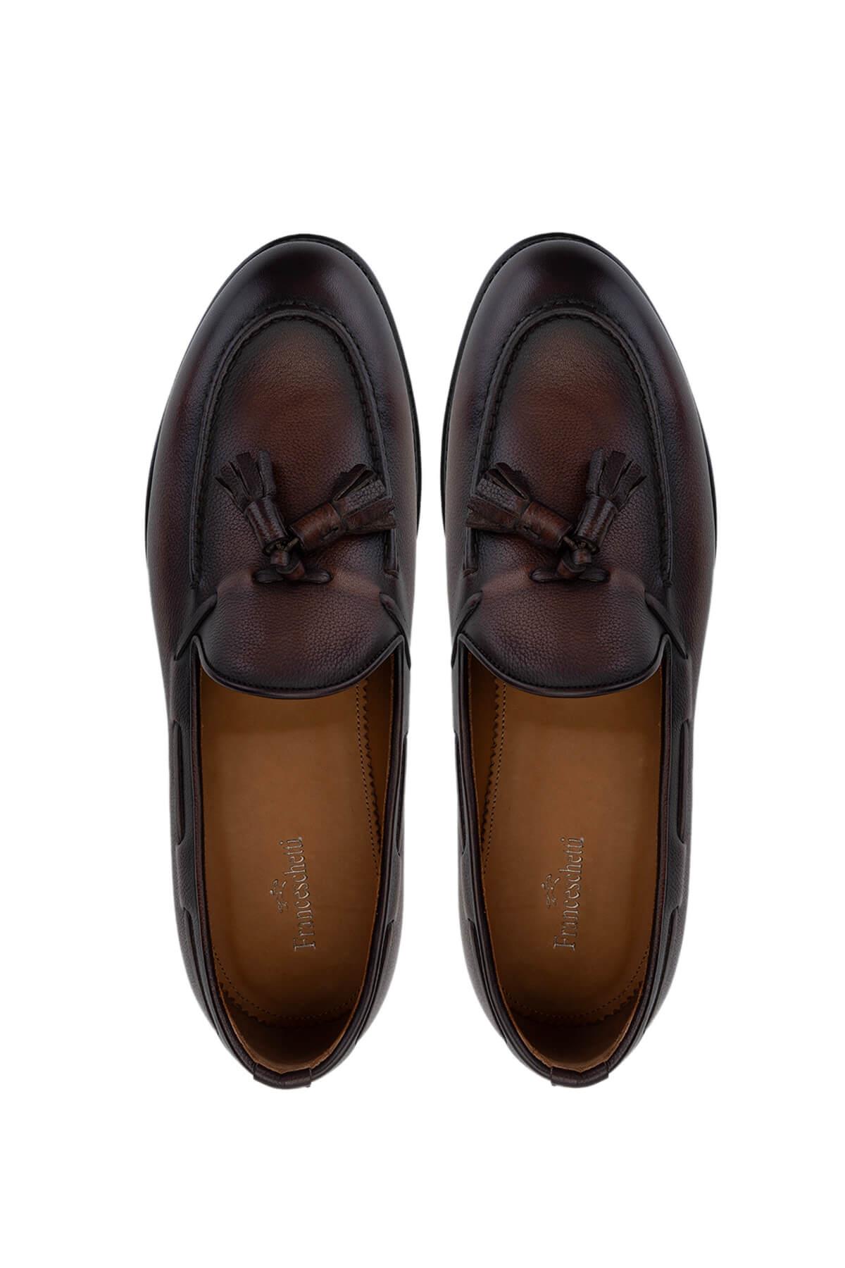Franceschetti Erkek Hakiki Deri Kahverengi Loafer Ayakkabı