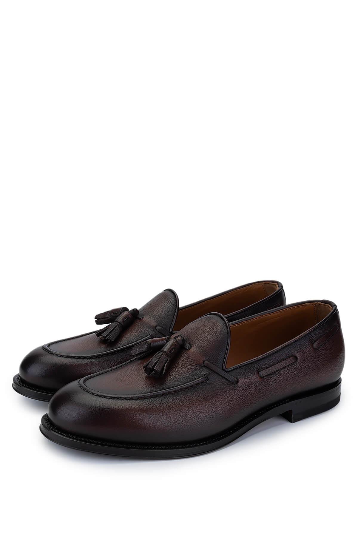 Franceschetti Erkek Hakiki Deri Kahverengi Loafer Ayakkabı