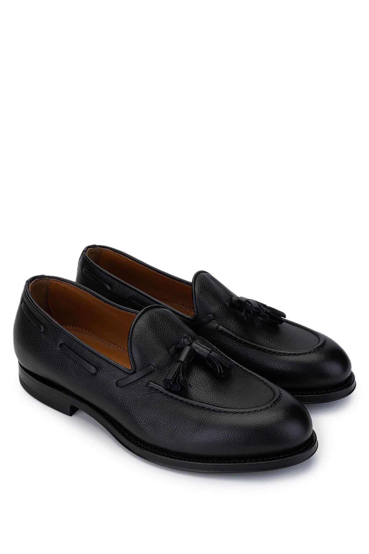 Franceschetti Erkek Hakiki Deri Siyah Loafer Ayakkabı