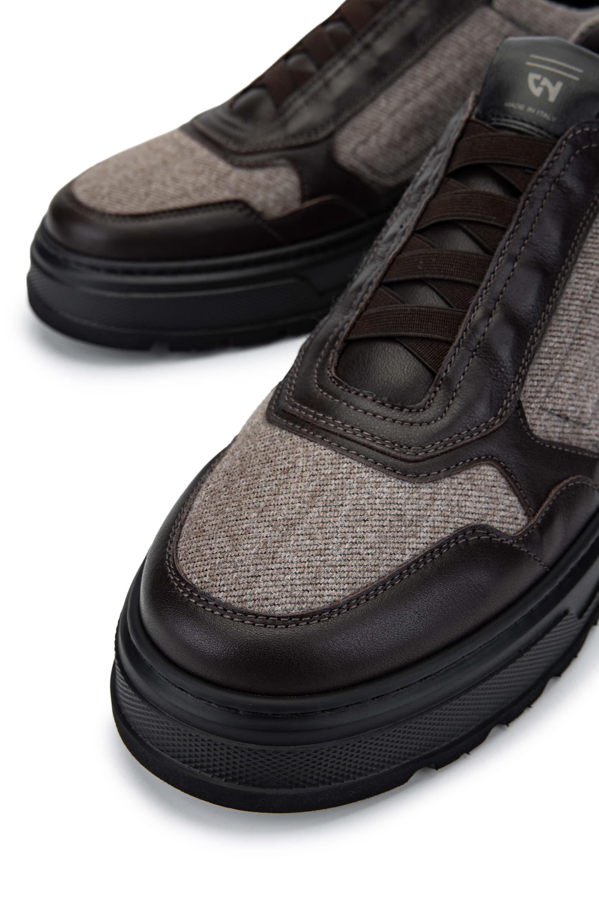 Giampiero Nicola Erkek Hakiki Deri Kahverengi Casual Ayakkabı