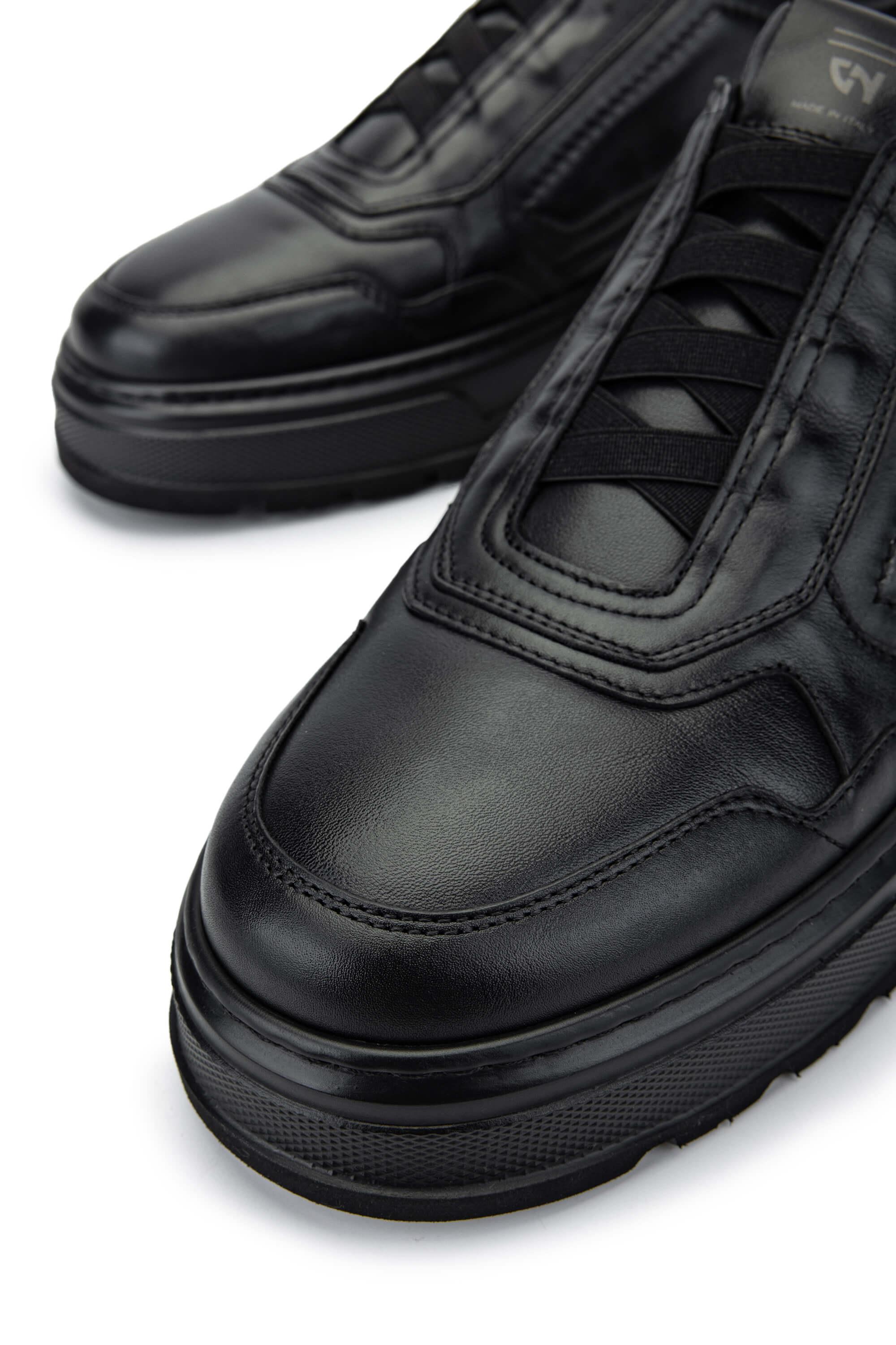 Giampiero Nicola Erkek Hakiki Deri Siyah Casual Ayakkabı