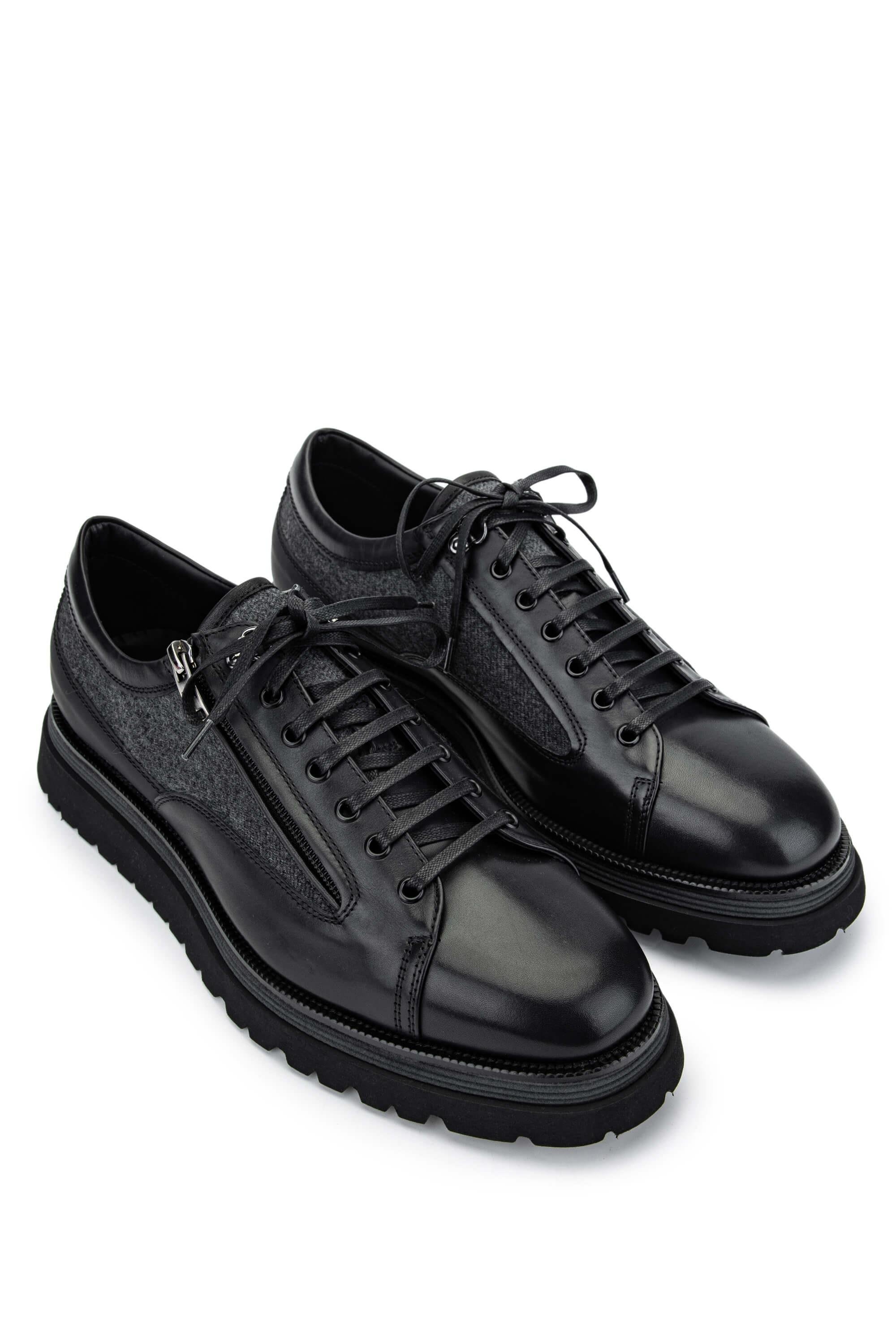 Giampiero Nicola Erkek Hakiki Deri Siyah Casual Ayakkabı