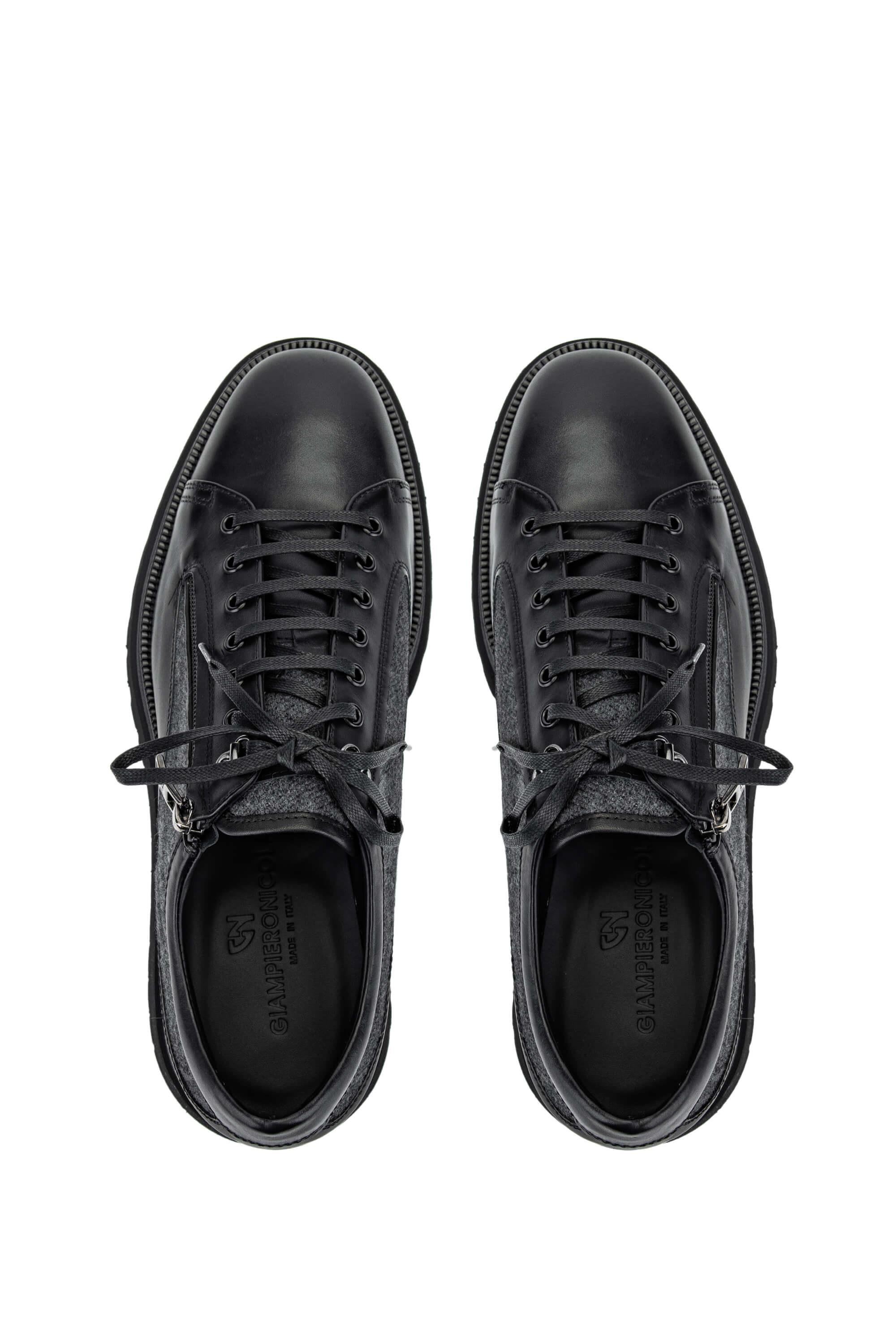 Giampiero Nicola Erkek Hakiki Deri Siyah Casual Ayakkabı