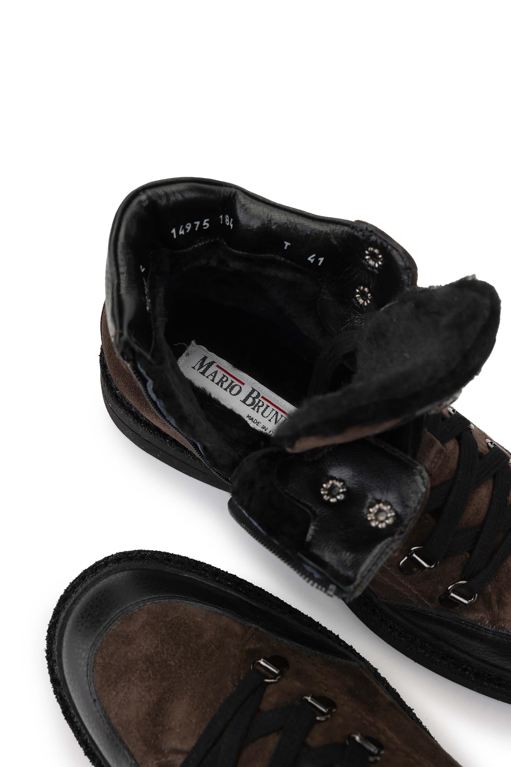 Mario Bruni Erkek Hakiki Deri Koyu Kahve Casual Bot