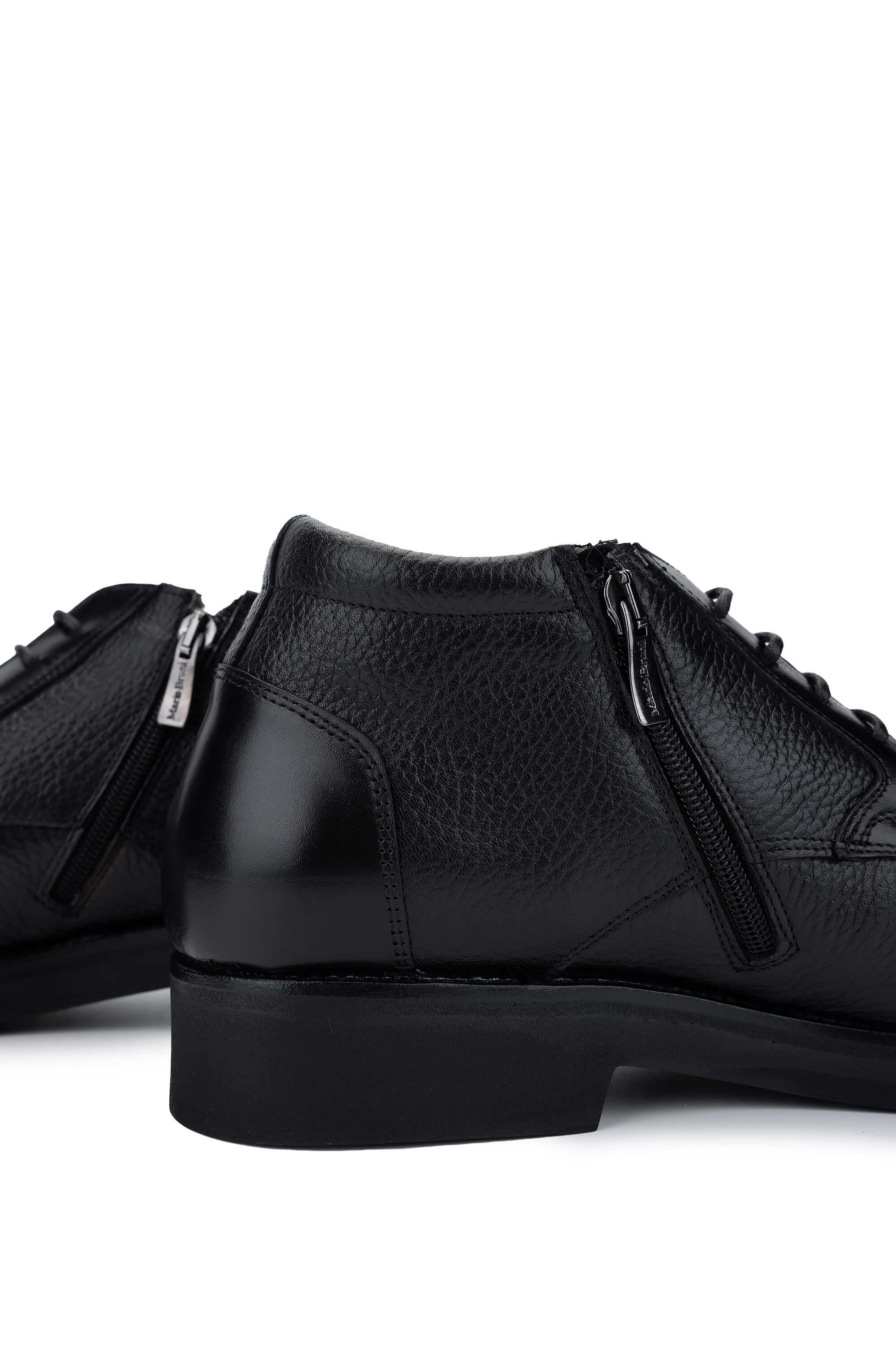 Mario Bruni Erkek Hakiki Deri Siyah Casual Bot