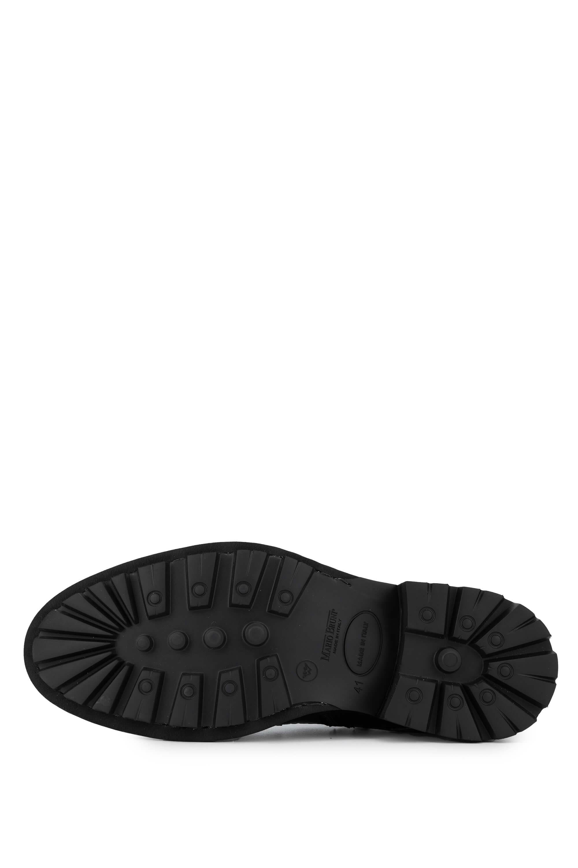 Mario Bruni Erkek Hakiki Deri Siyah Casual Bot