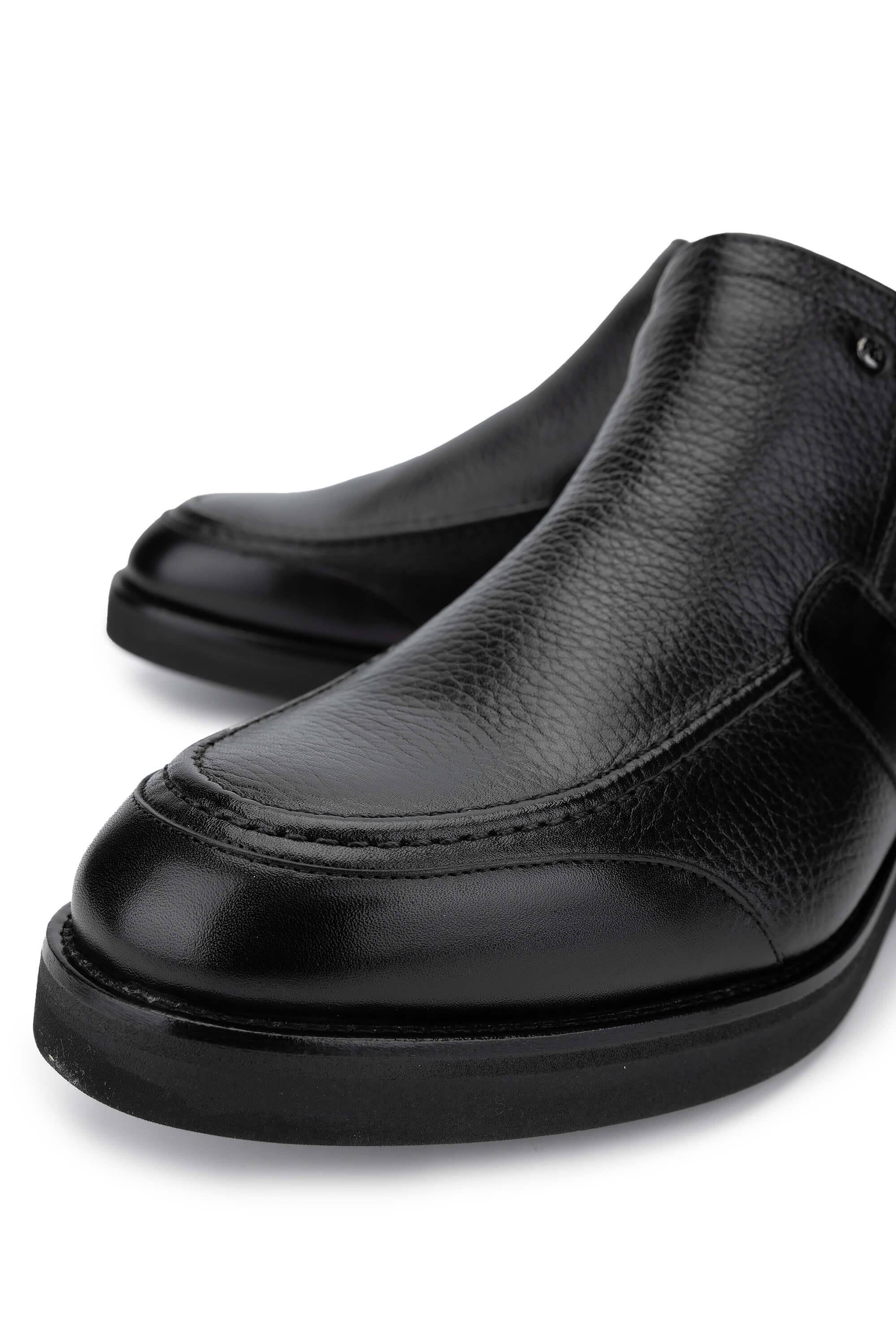 Mario Bruni Erkek Hakiki Deri Siyah Casual Bot