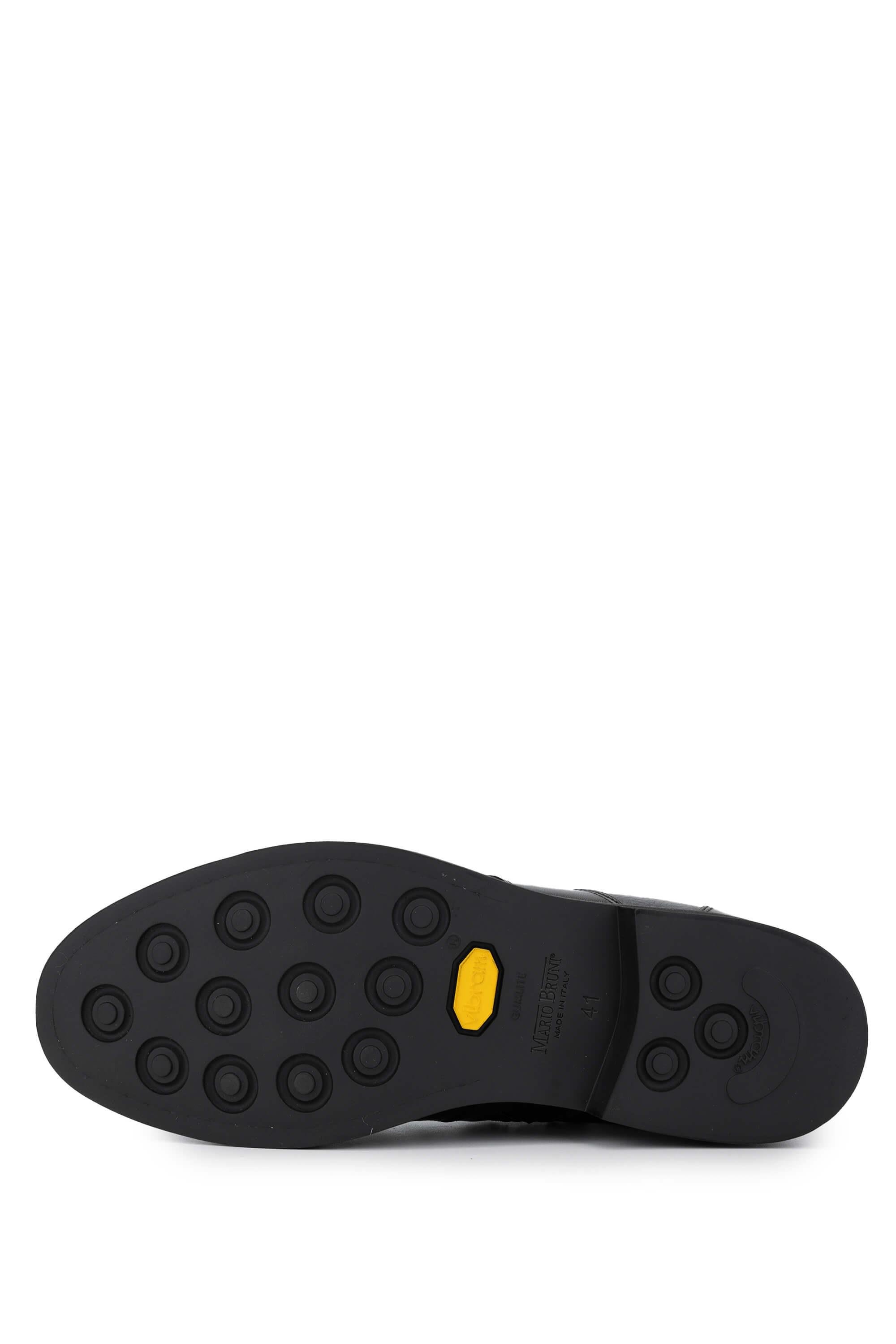 Mario Bruni Erkek Hakiki Deri Siyah Casual Bot