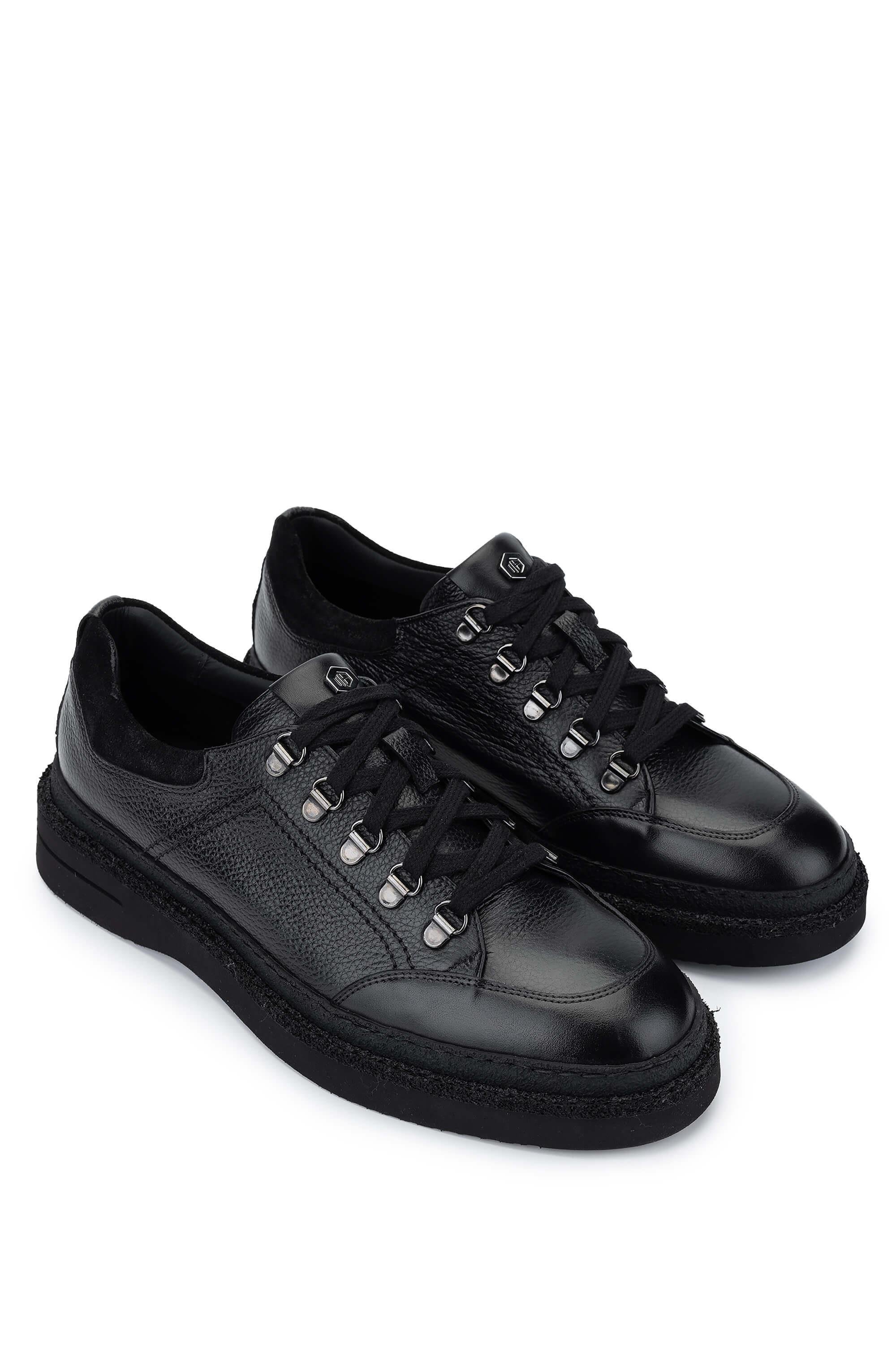 Mario Bruni Erkek Hakiki Deri Siyah Casual Ayakkabı