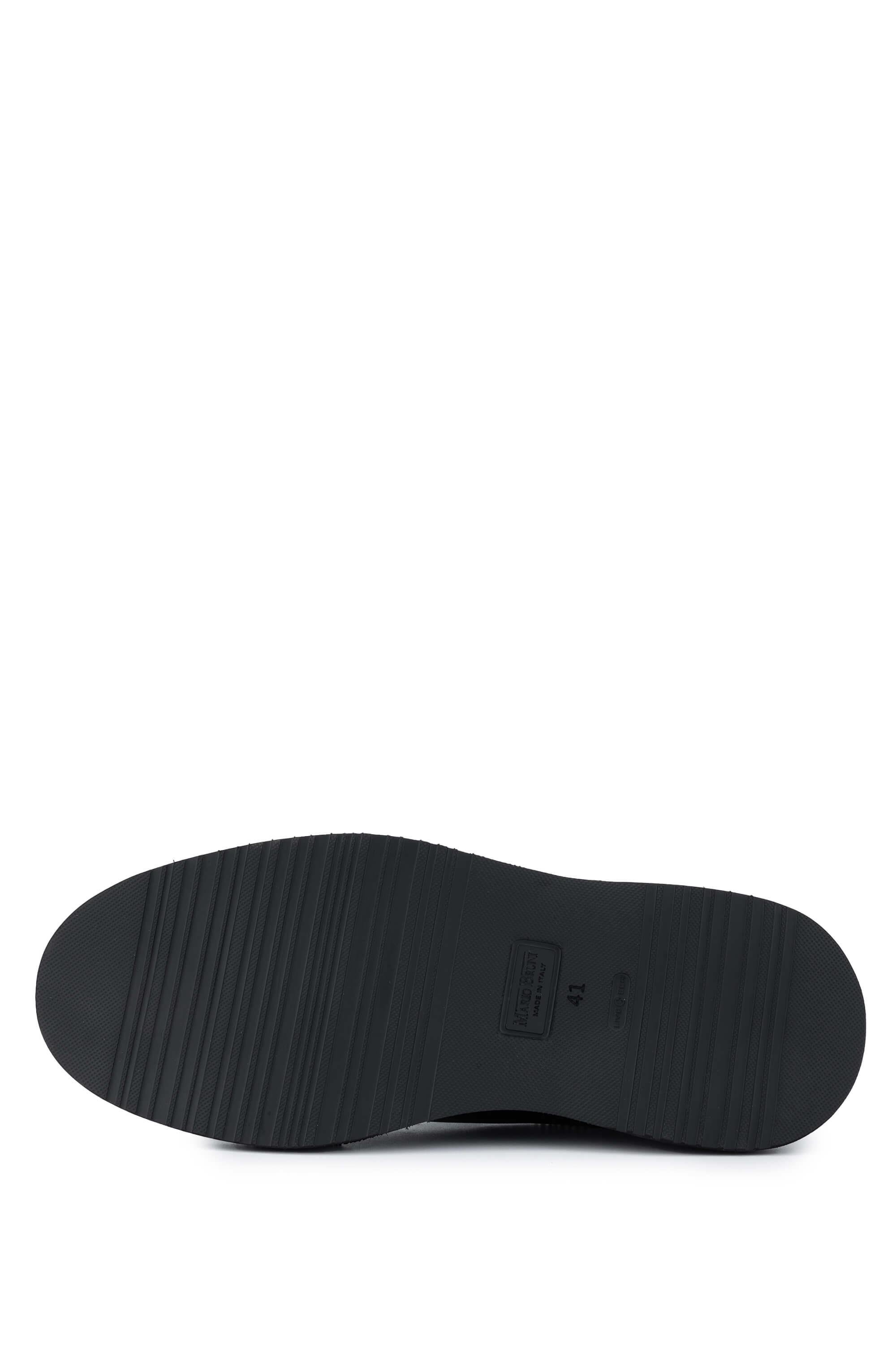 Mario Bruni Erkek Hakiki Deri Siyah Casual Ayakkabı