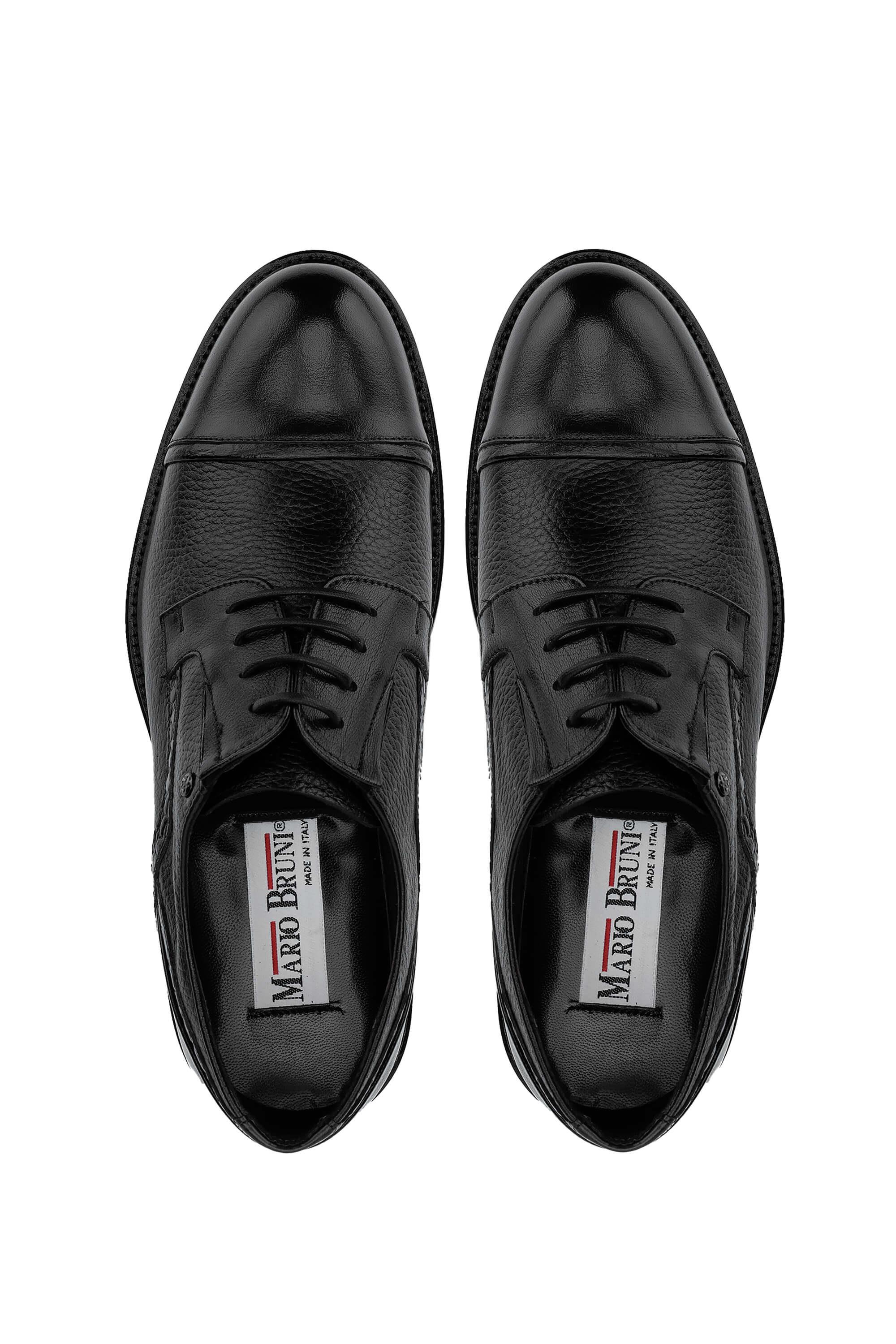 Mario Bruni Erkek Hakiki Deri Siyah Klasik Ayakkabı